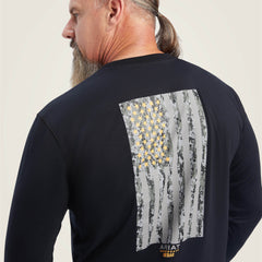Rebar Workman Reflective Flag Graphic T-Shirt