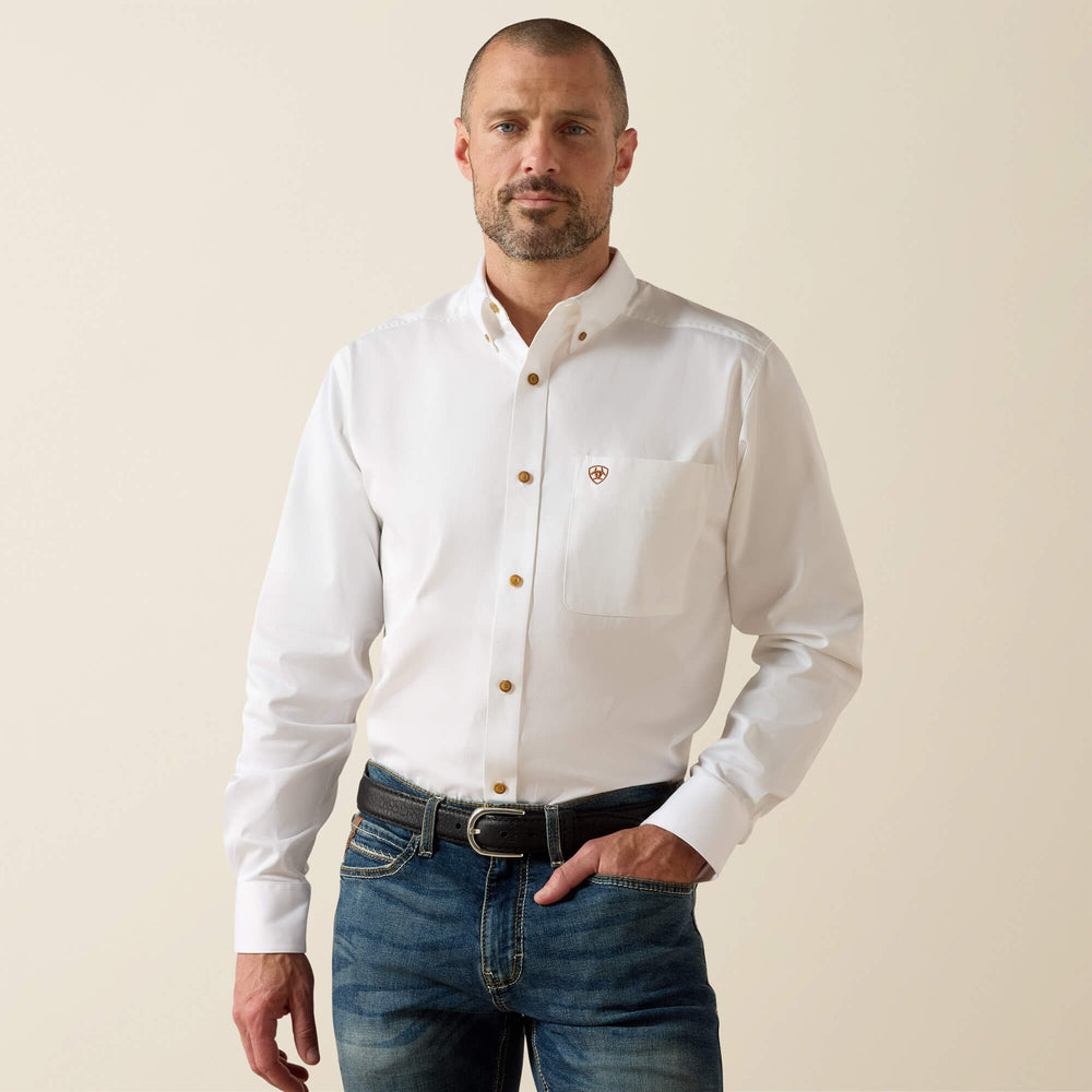 Solid Twill Fitted Shirt