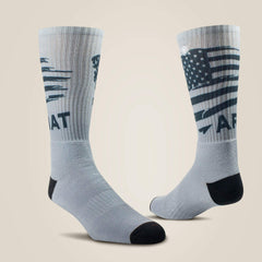 Patriot Graphic Crew Work Sock 2 Pair Multi Color Pack