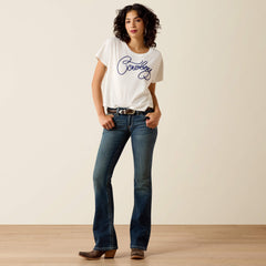 R.E.A.L. Mid Rise Stretch Whipstitch Boot Cut Jean