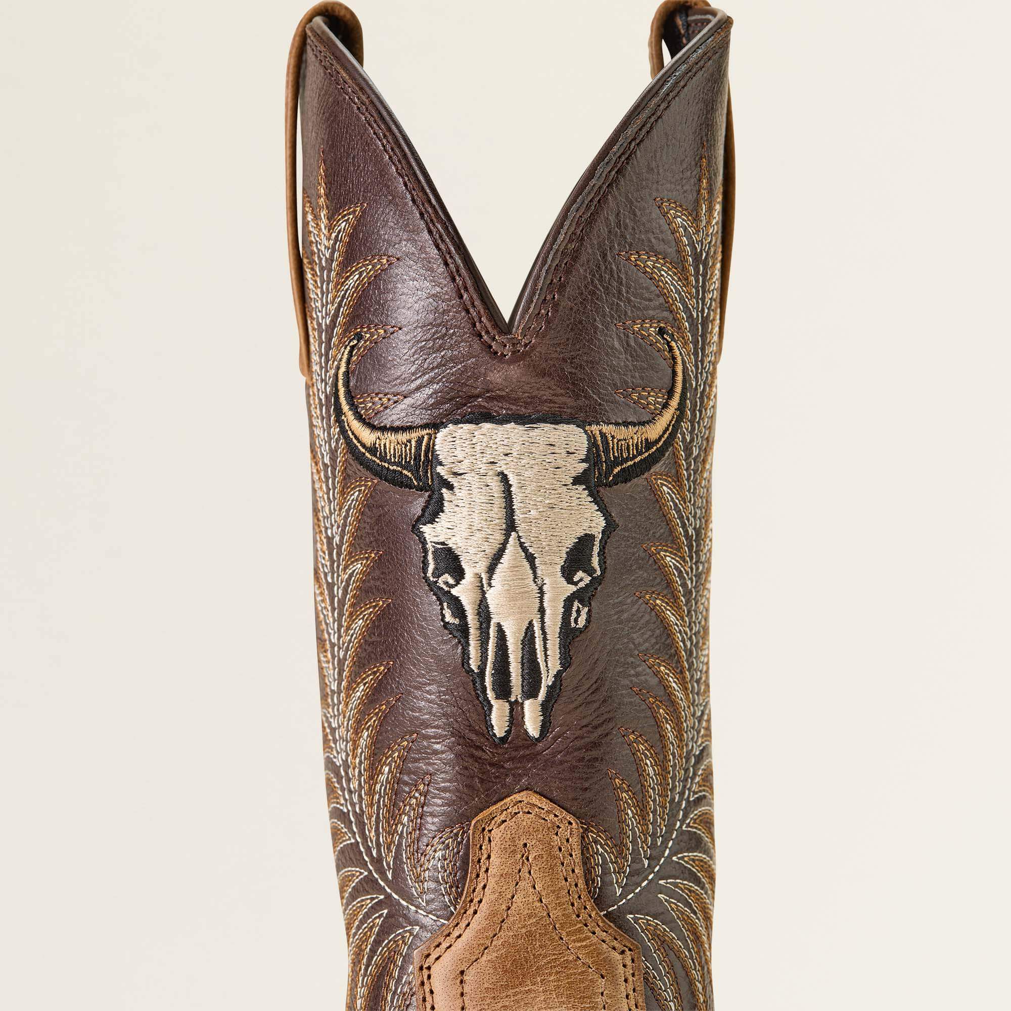 Sport Steer Skull Wide Square Toe Cowboy Boot