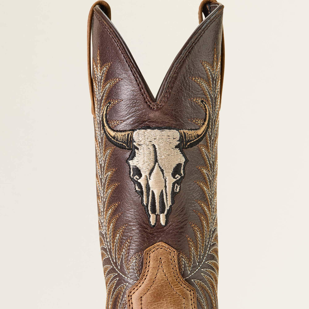 Sport Steer Skull Wide Square Toe Cowboy Boot