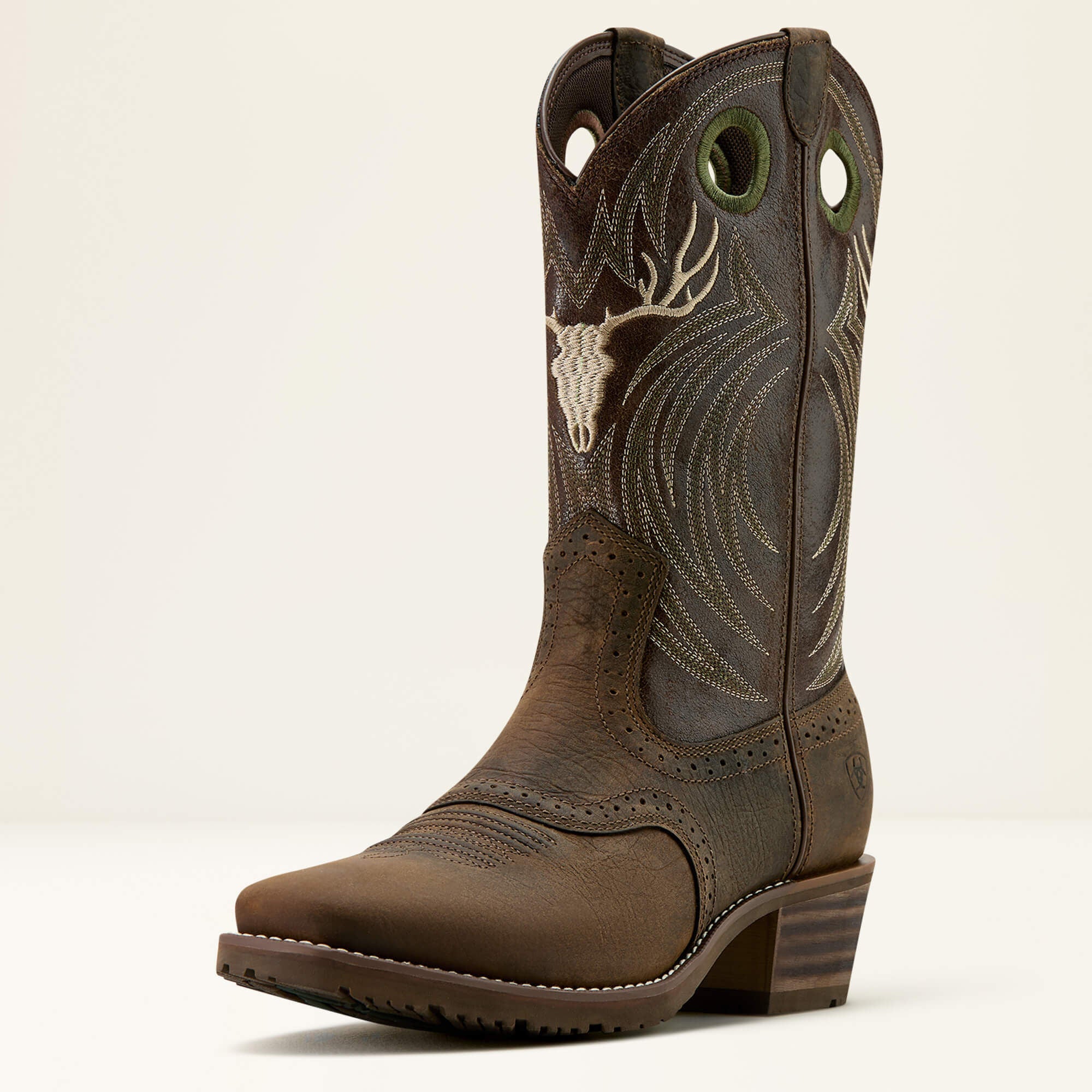Hybrid Roughstock Antler Cowboy Boot