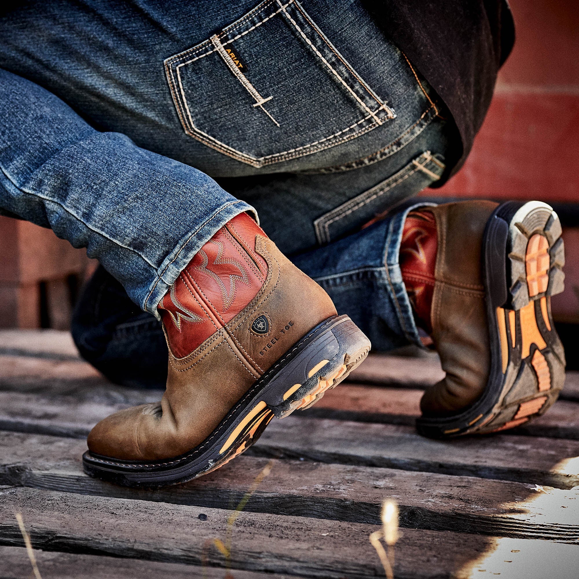 WorkHog Wide Square Toe Steel Toe Work Boot