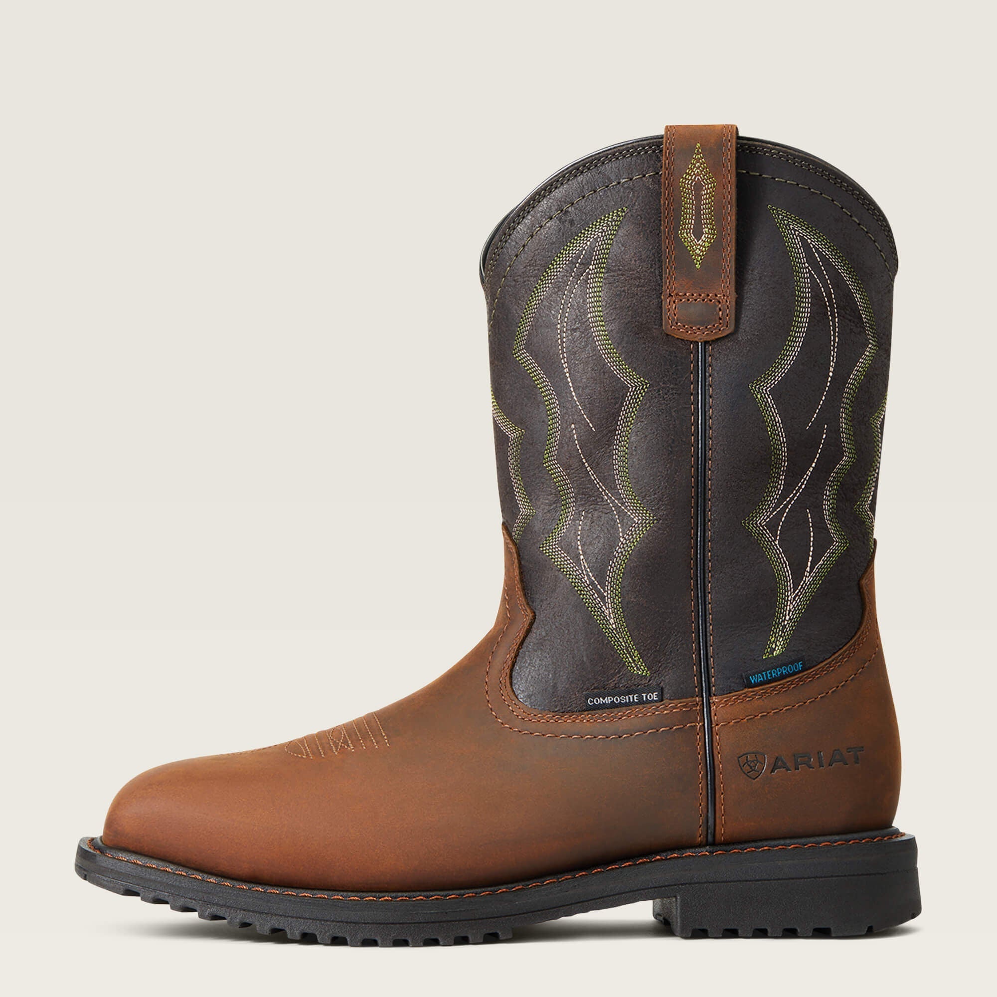 RigTek Wide Square Toe Waterproof Composite Toe Work Boot