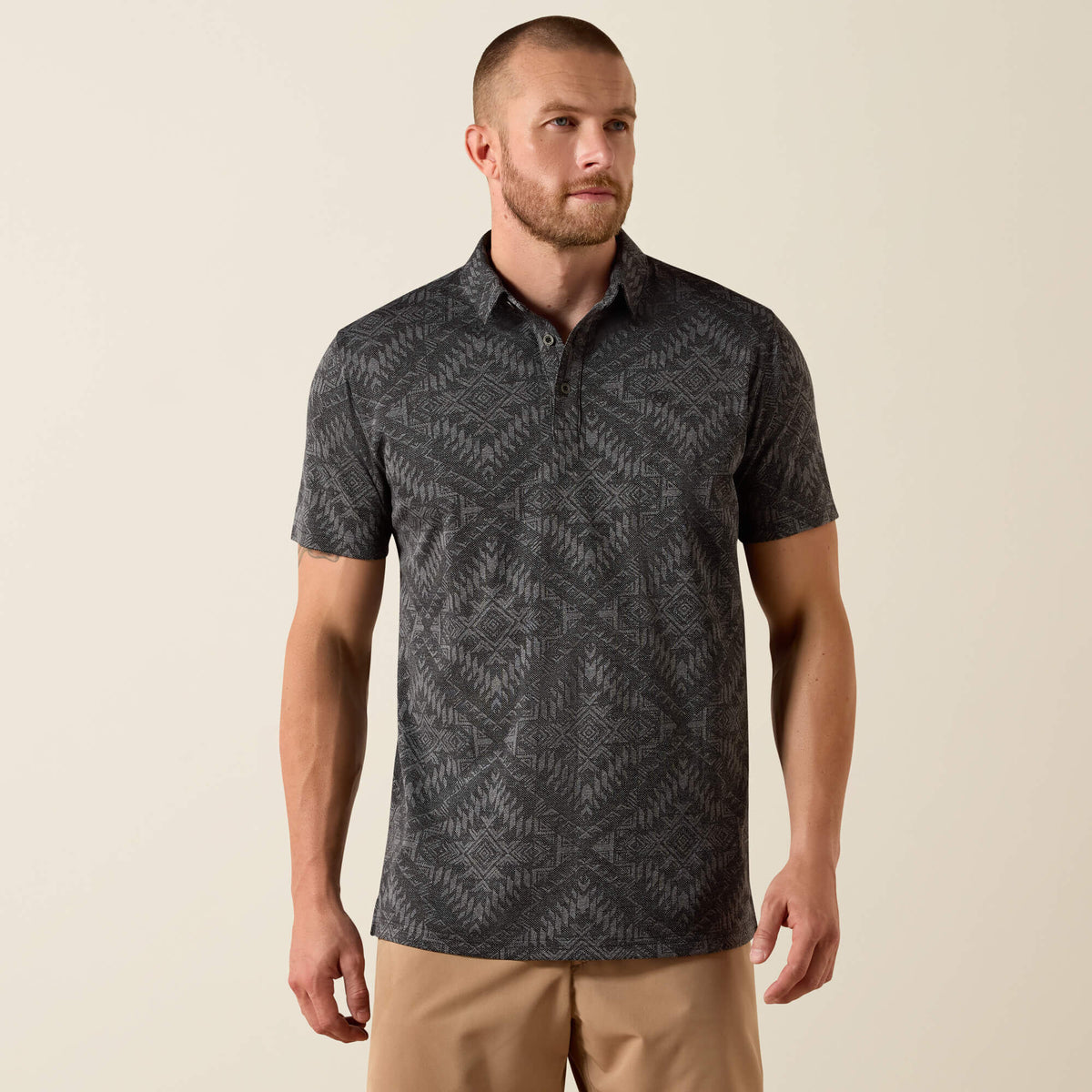 Jacquard Printed Fitted Polo