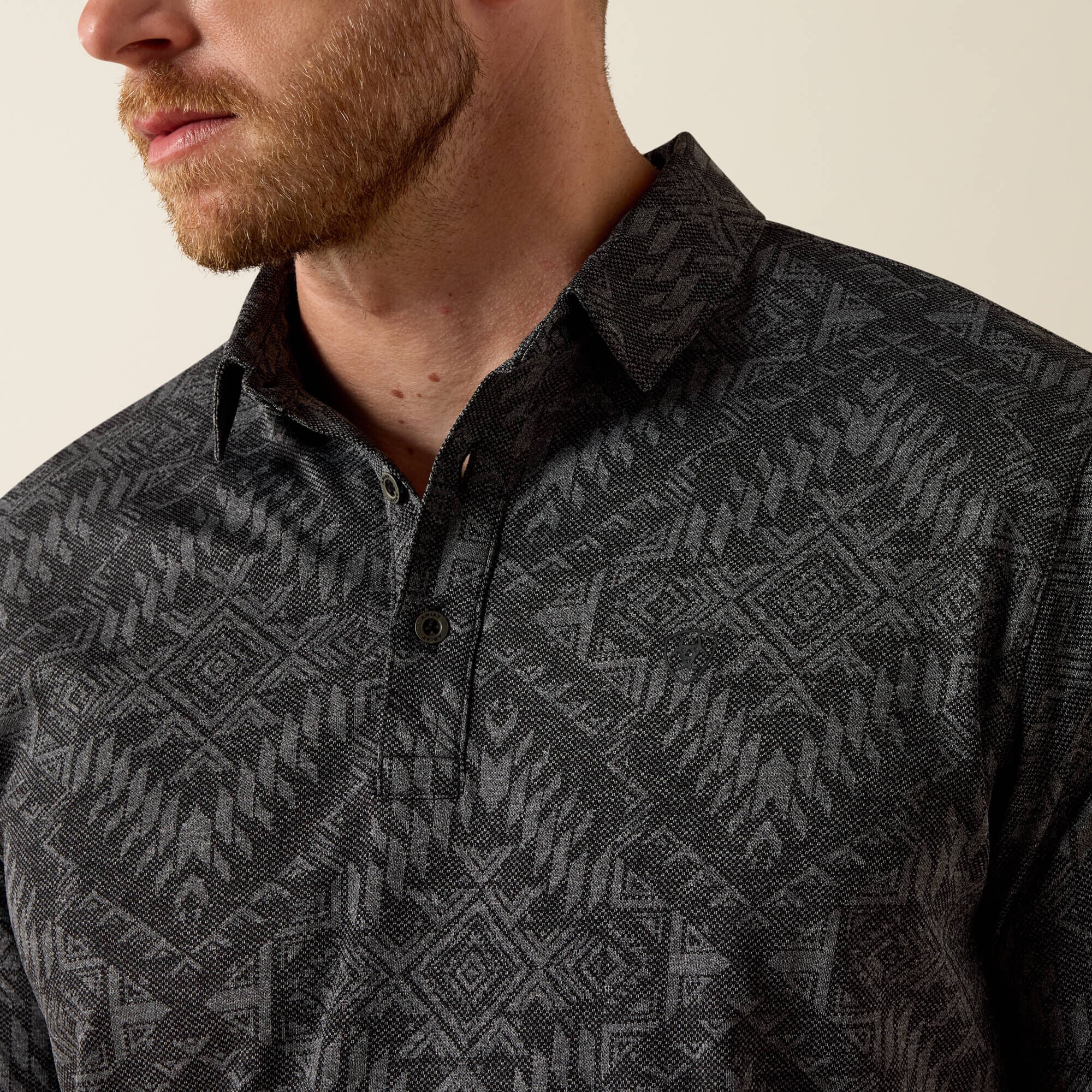 Jacquard Printed Fitted Polo