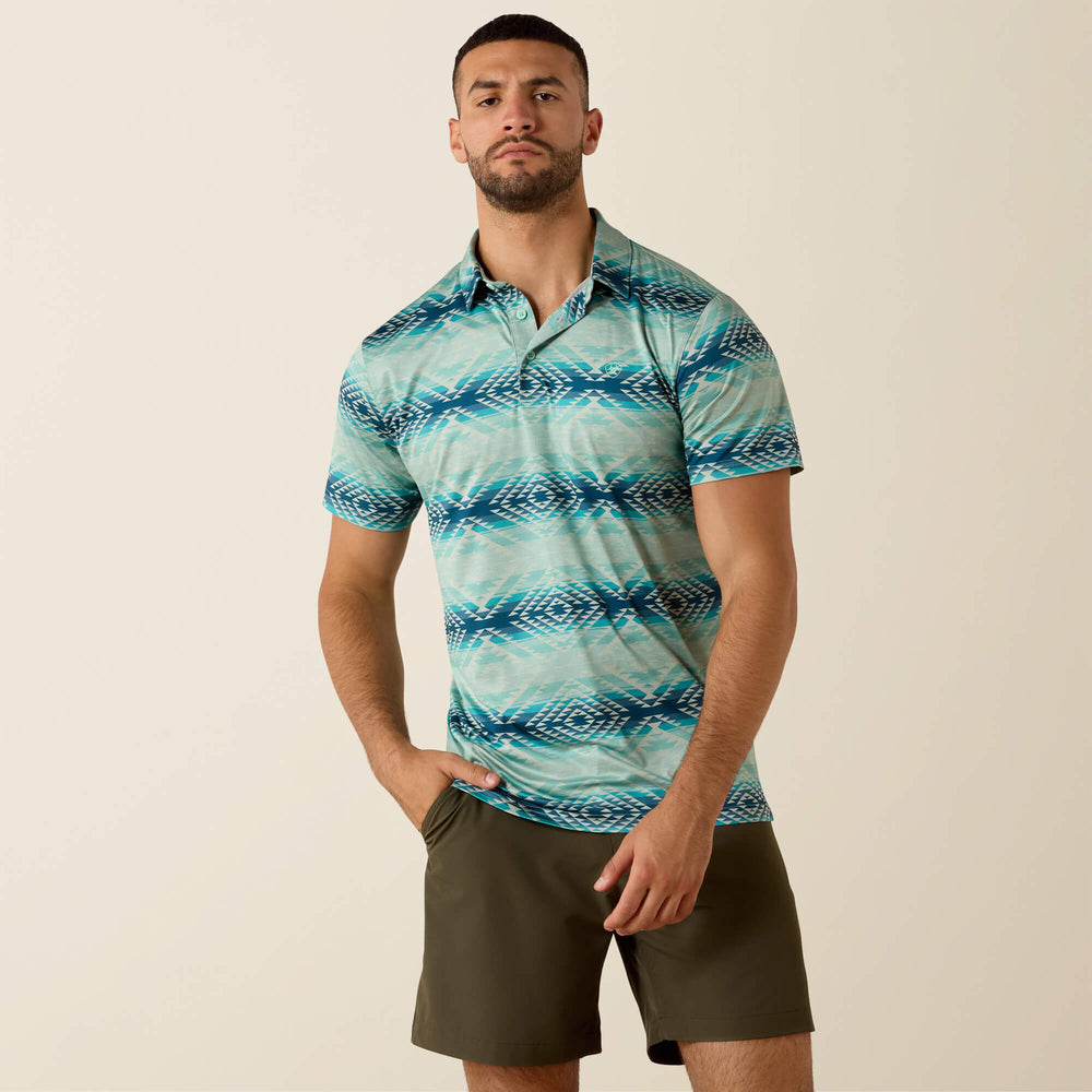 All Over Print Heathered Classic Fit Polo