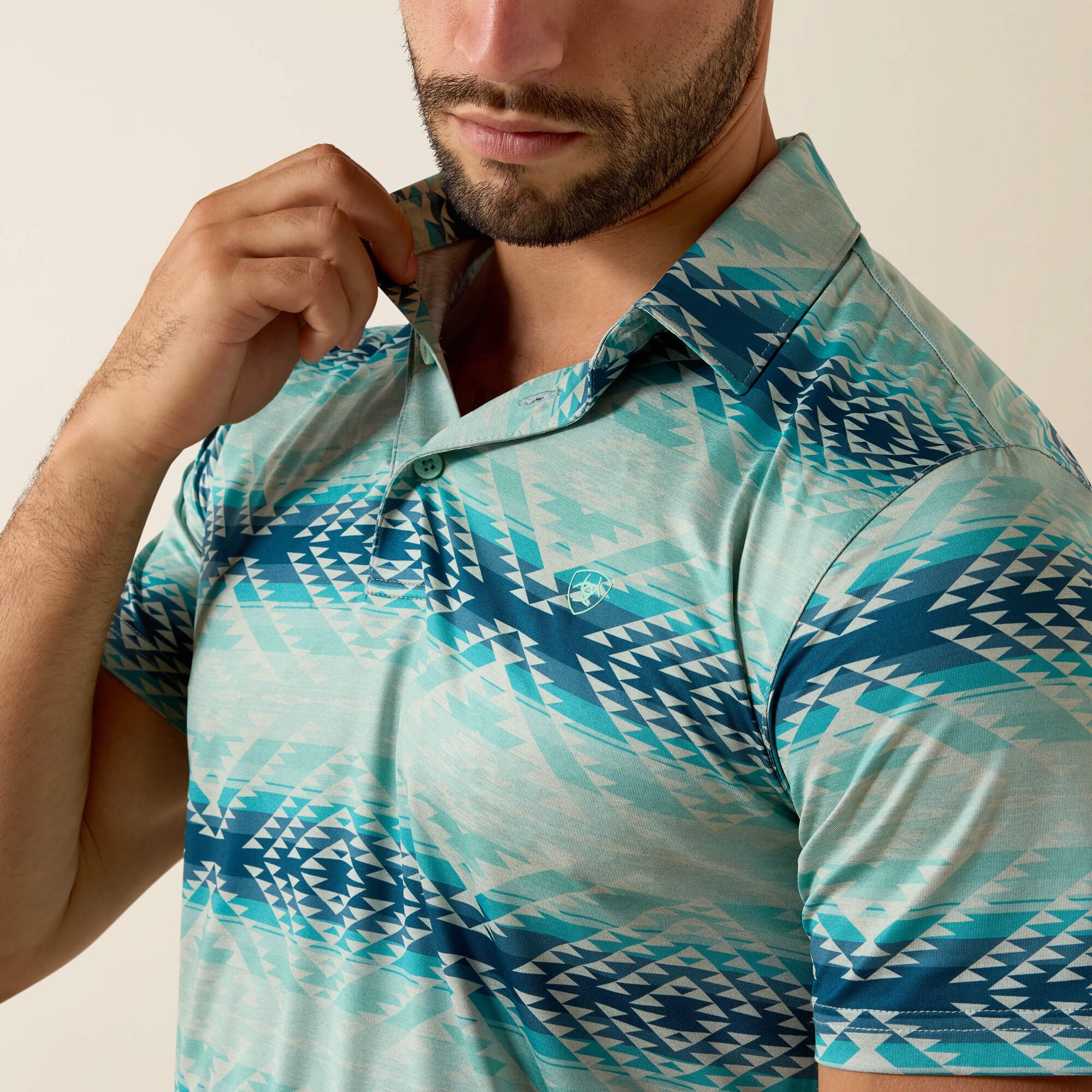 All Over Print Heathered Classic Fit Polo