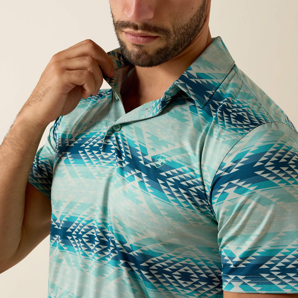 All Over Print Heathered Classic Fit Polo