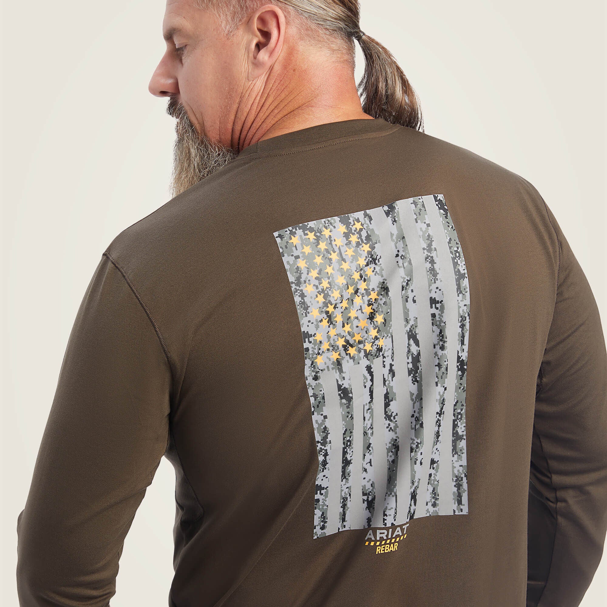 Rebar Workman Reflective Flag Graphic T-Shirt