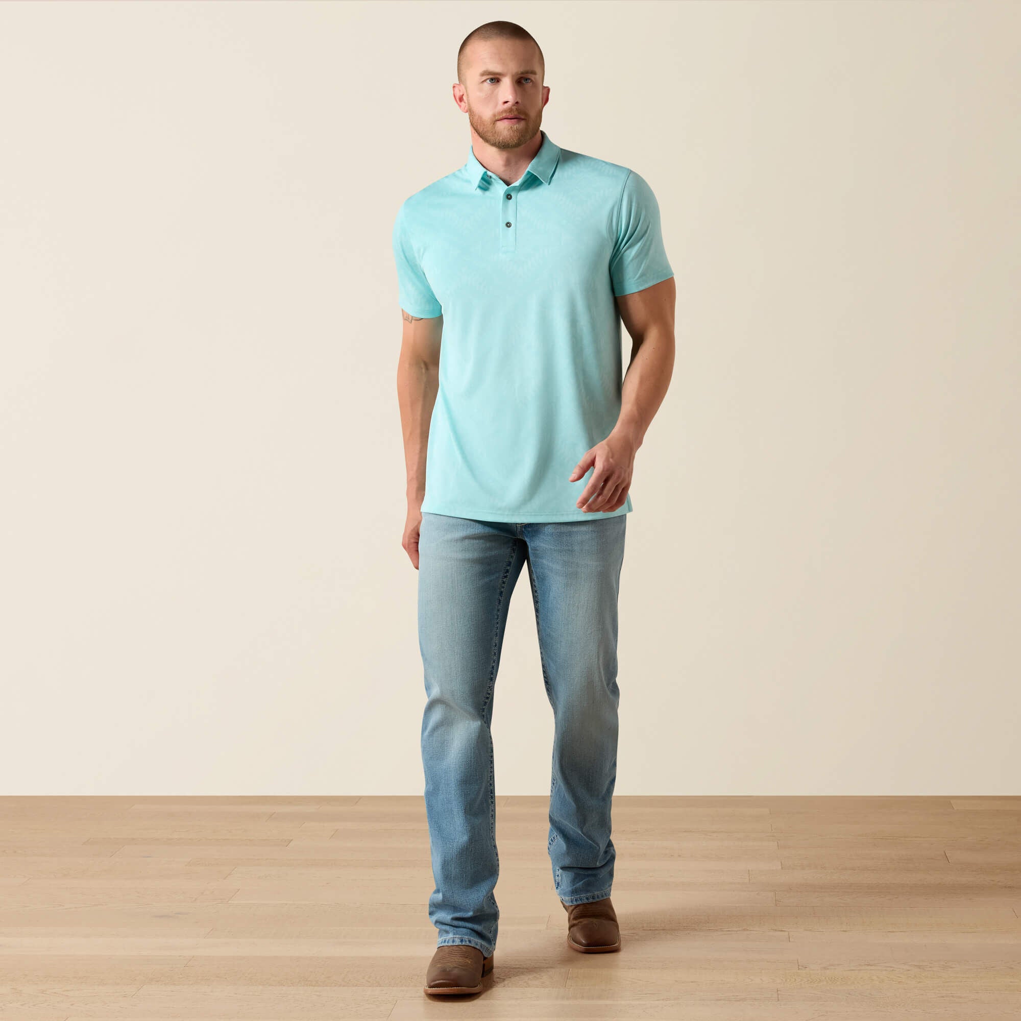 Jacquard Printed Fitted Polo