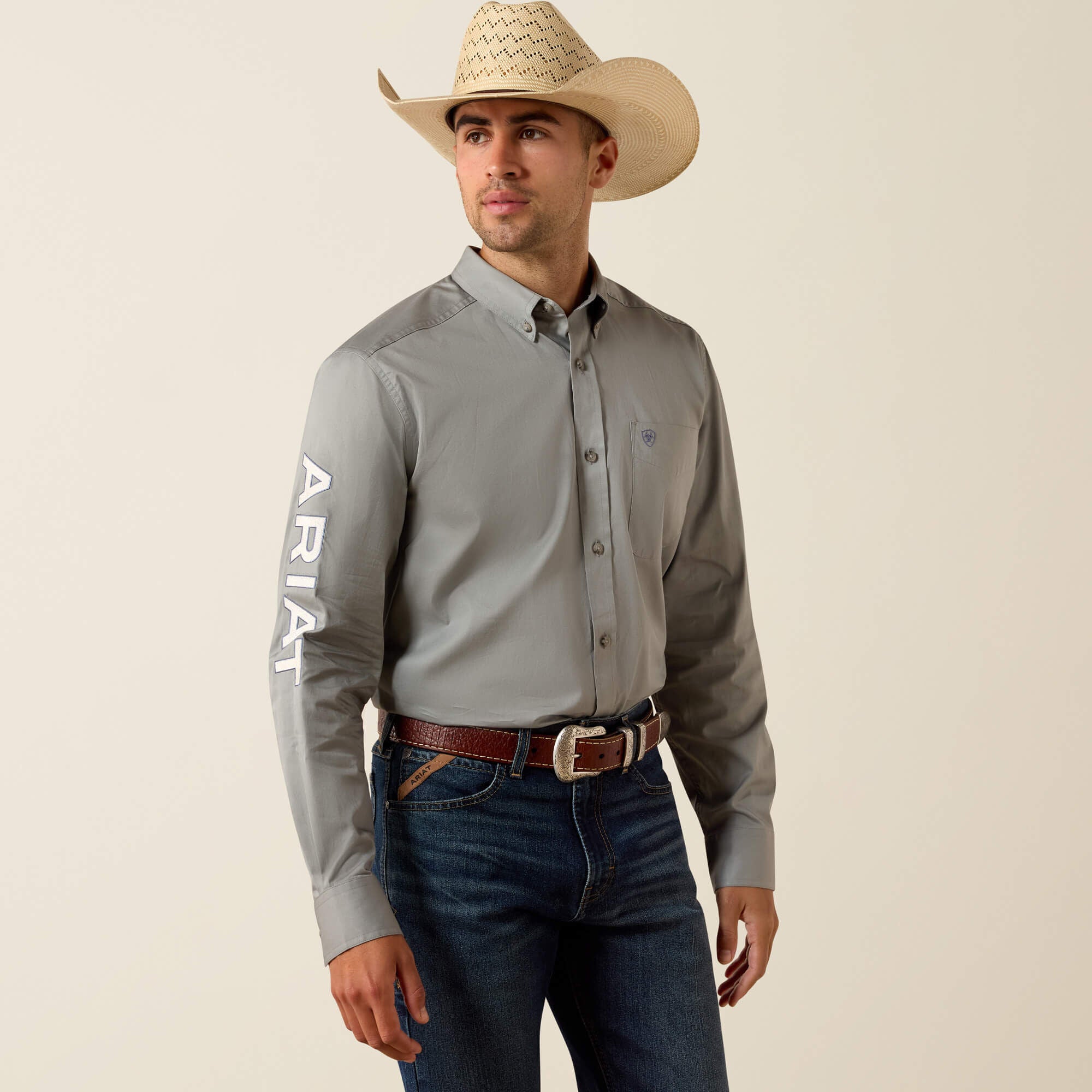 Team Logo Lightweight Twill Fitted Shirt