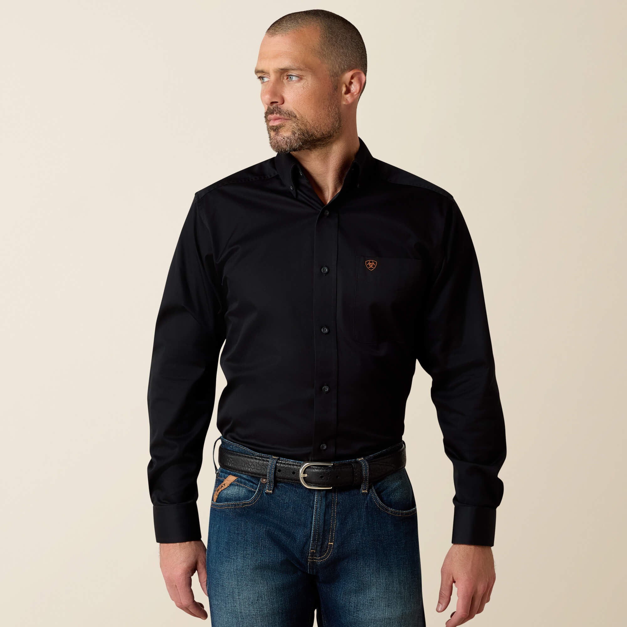Solid Twill Fitted Shirt