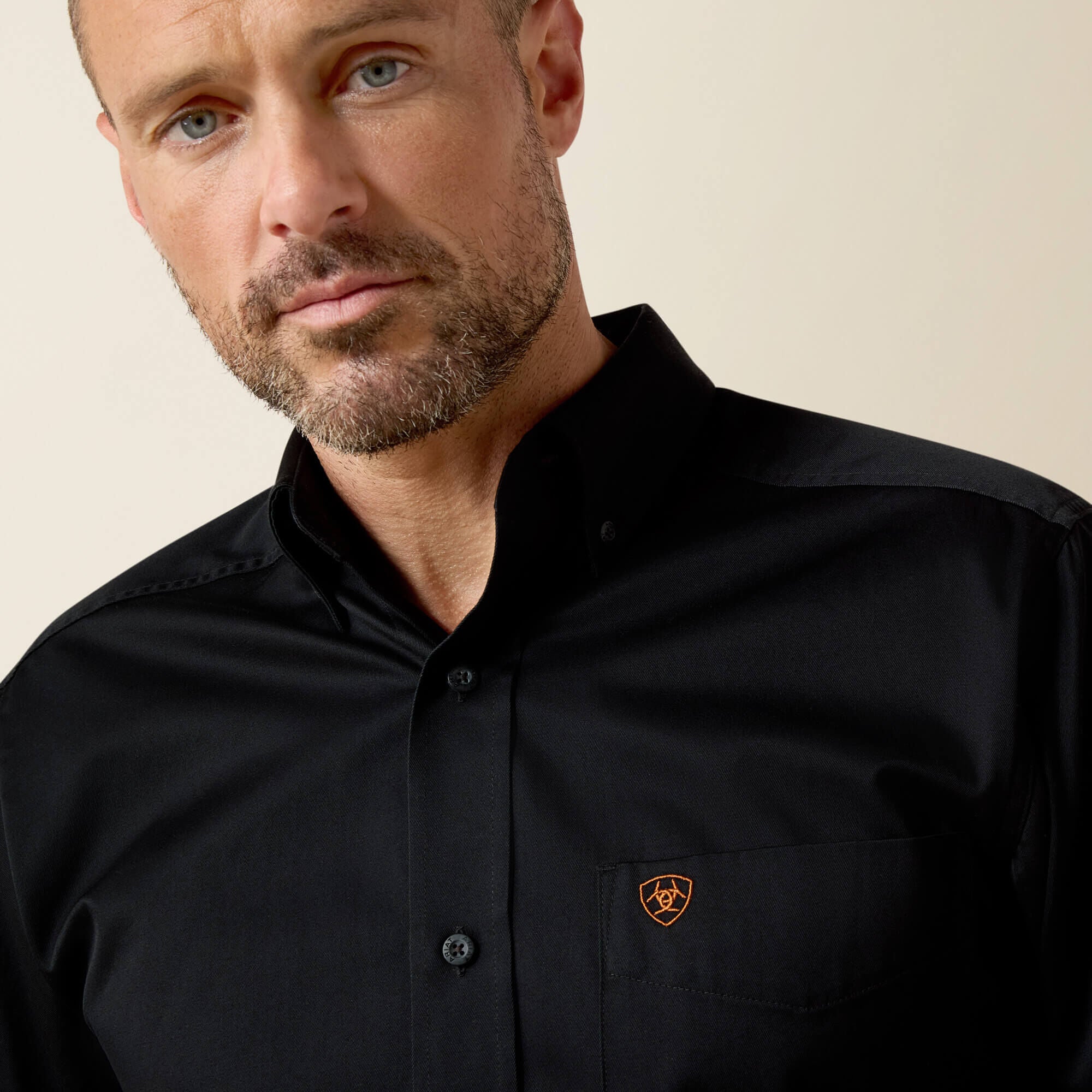 Solid Twill Fitted Shirt