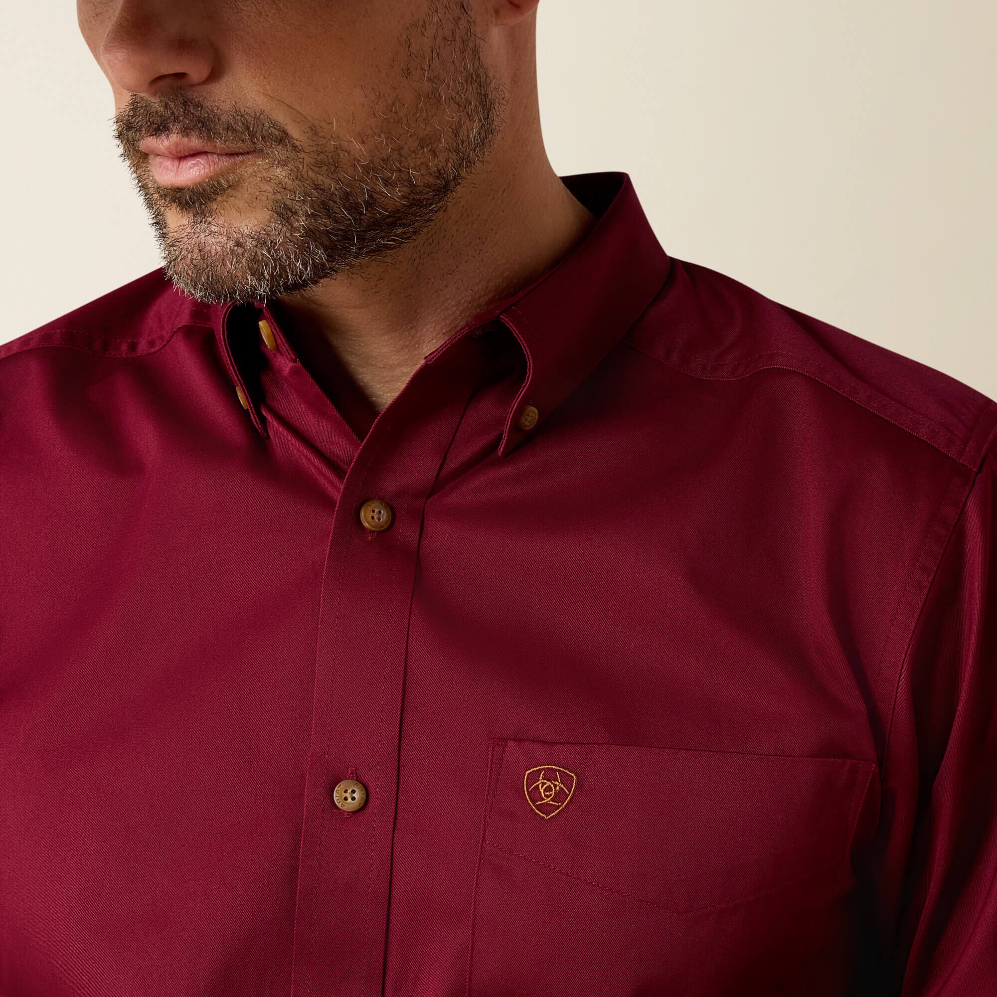 Solid Twill Fitted Shirt
