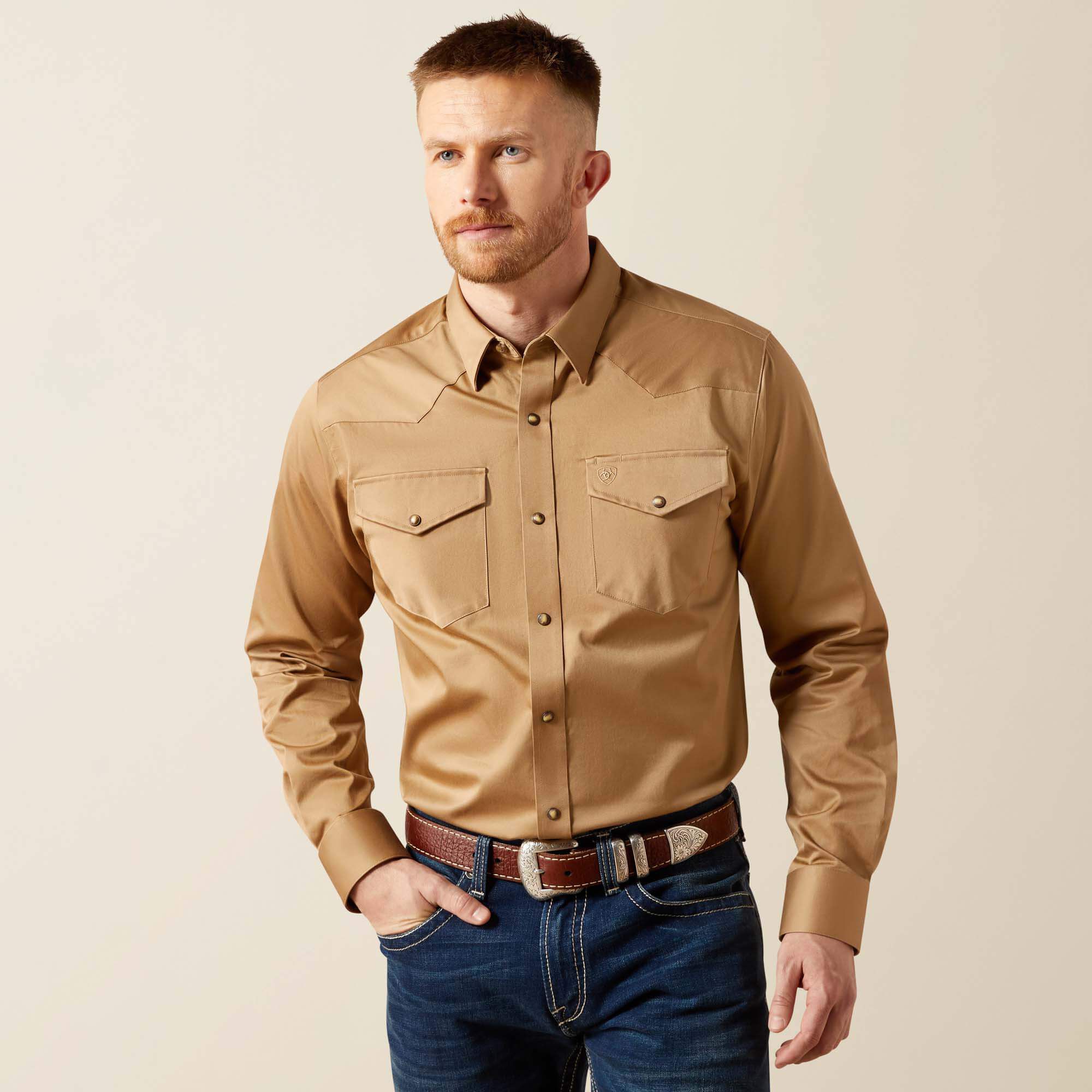 Solid Twill Fitted Shirt