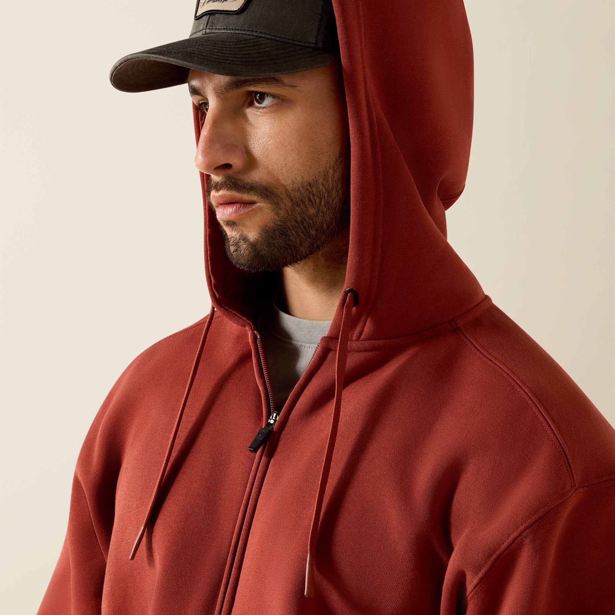 Rebar Lightweight Label Full Zip Hoodie
