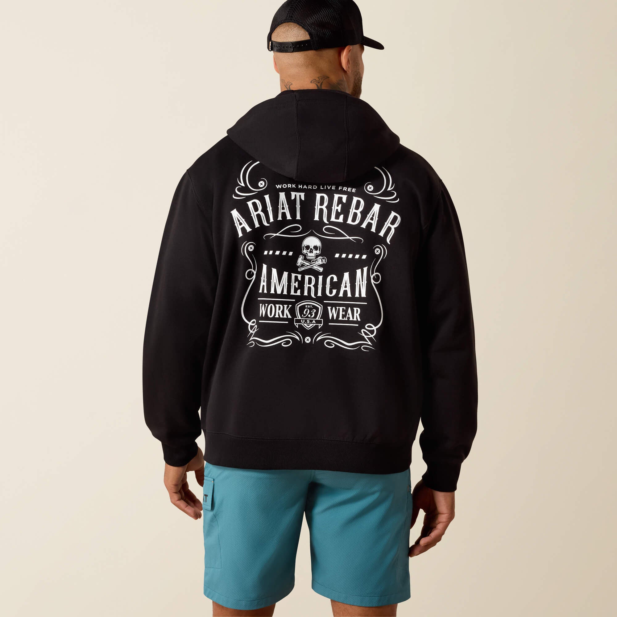 Rebar Lightweight Label Full Zip Hoodie