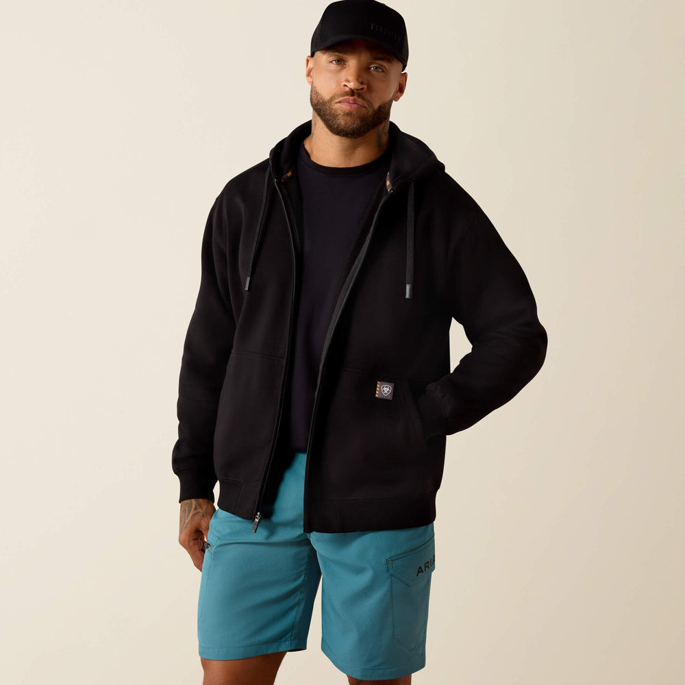 Rebar Lightweight Label Full Zip Hoodie