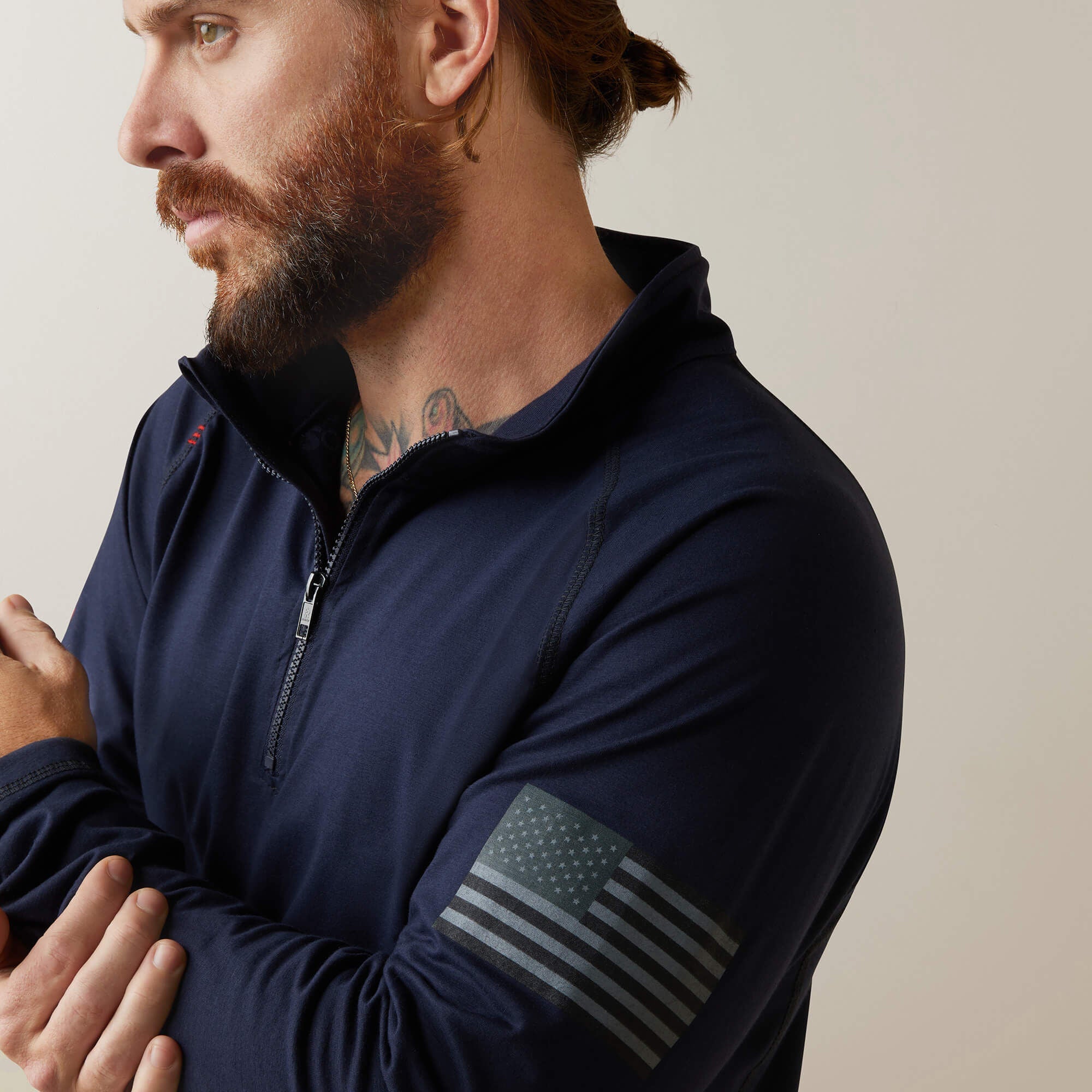 FR Combat Stretch Patriot 1/4 Zip Work Shirt