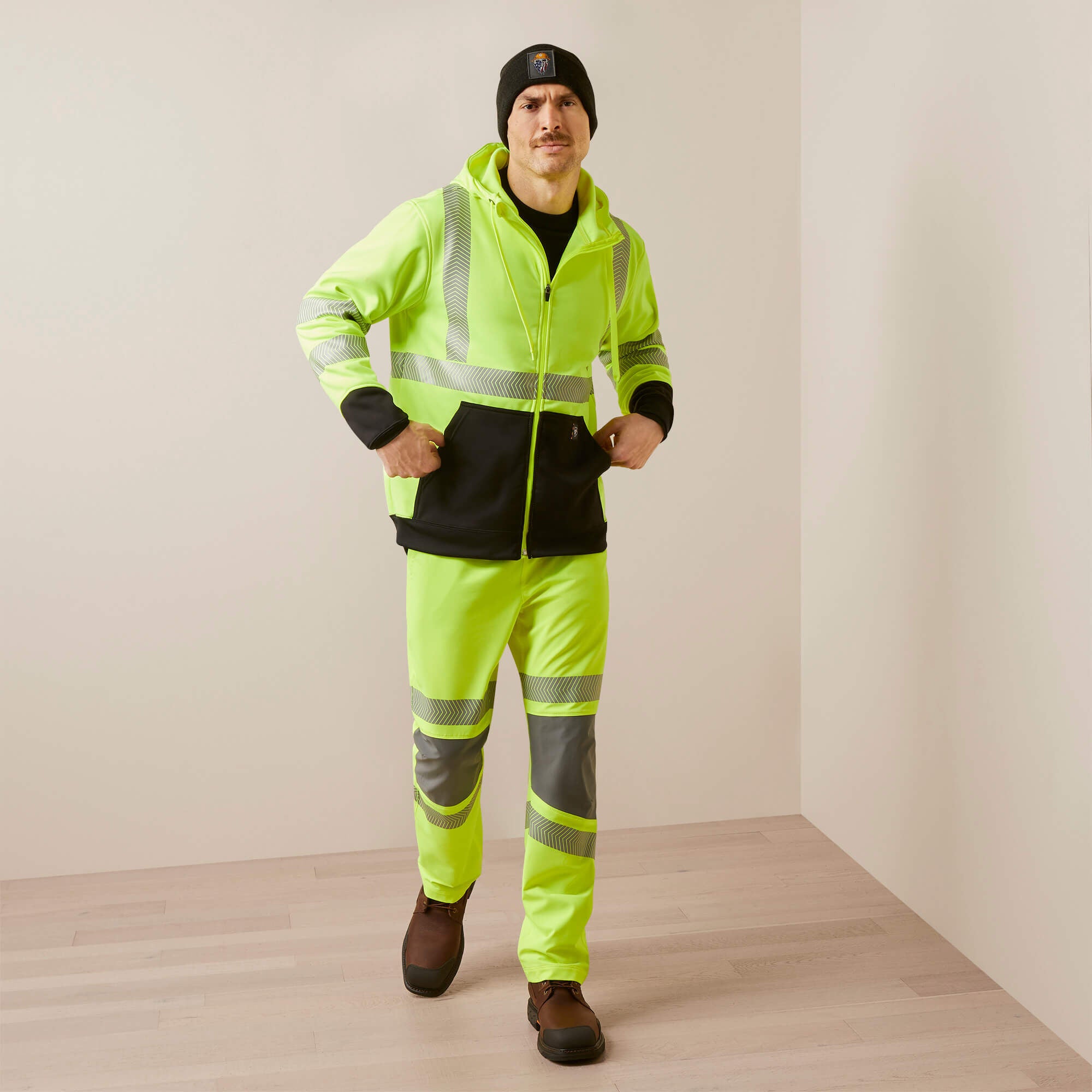 Rebar WorkTek Hi-Vis Full Zip Hoodie