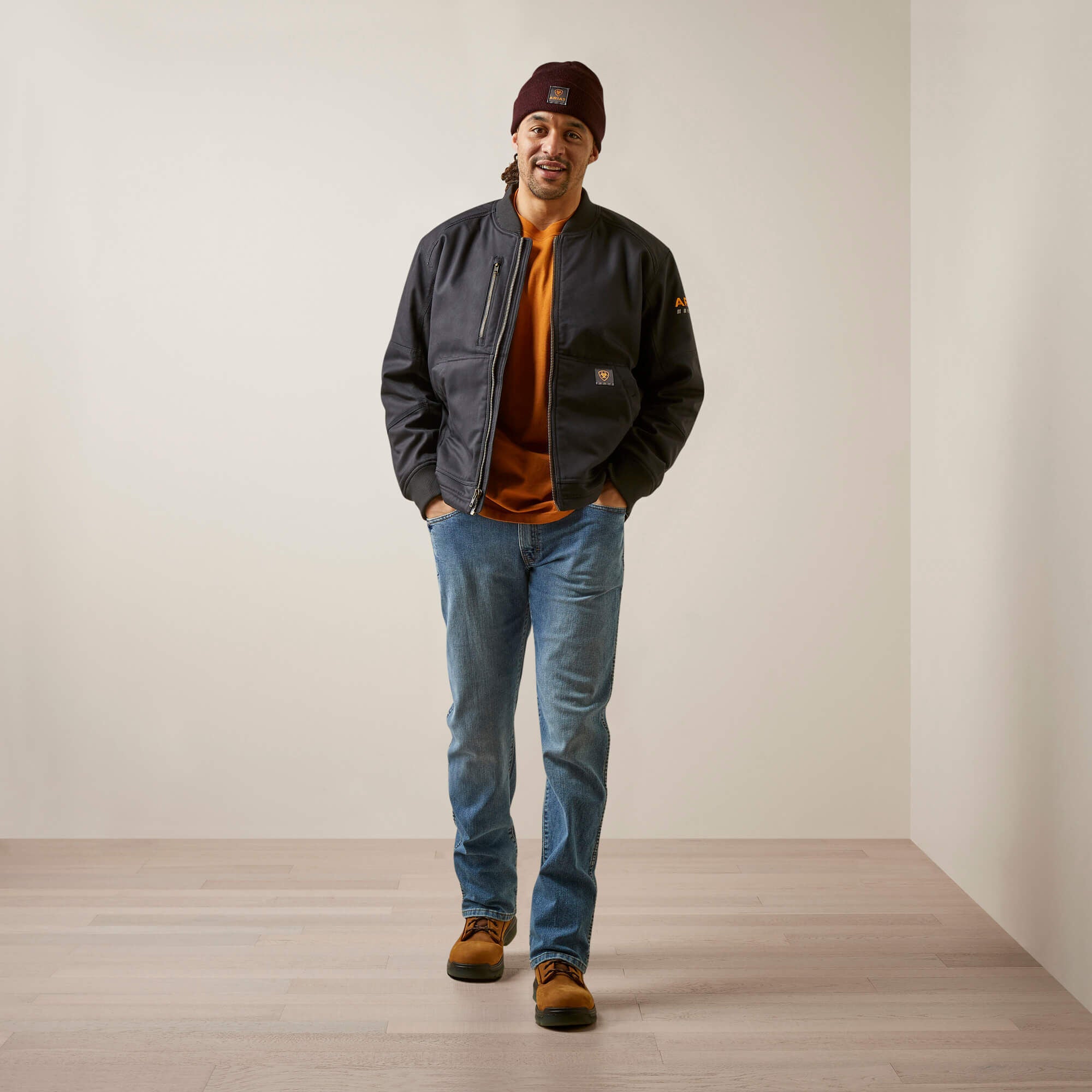 Rebar Stretch Canvas Bomber Jacket