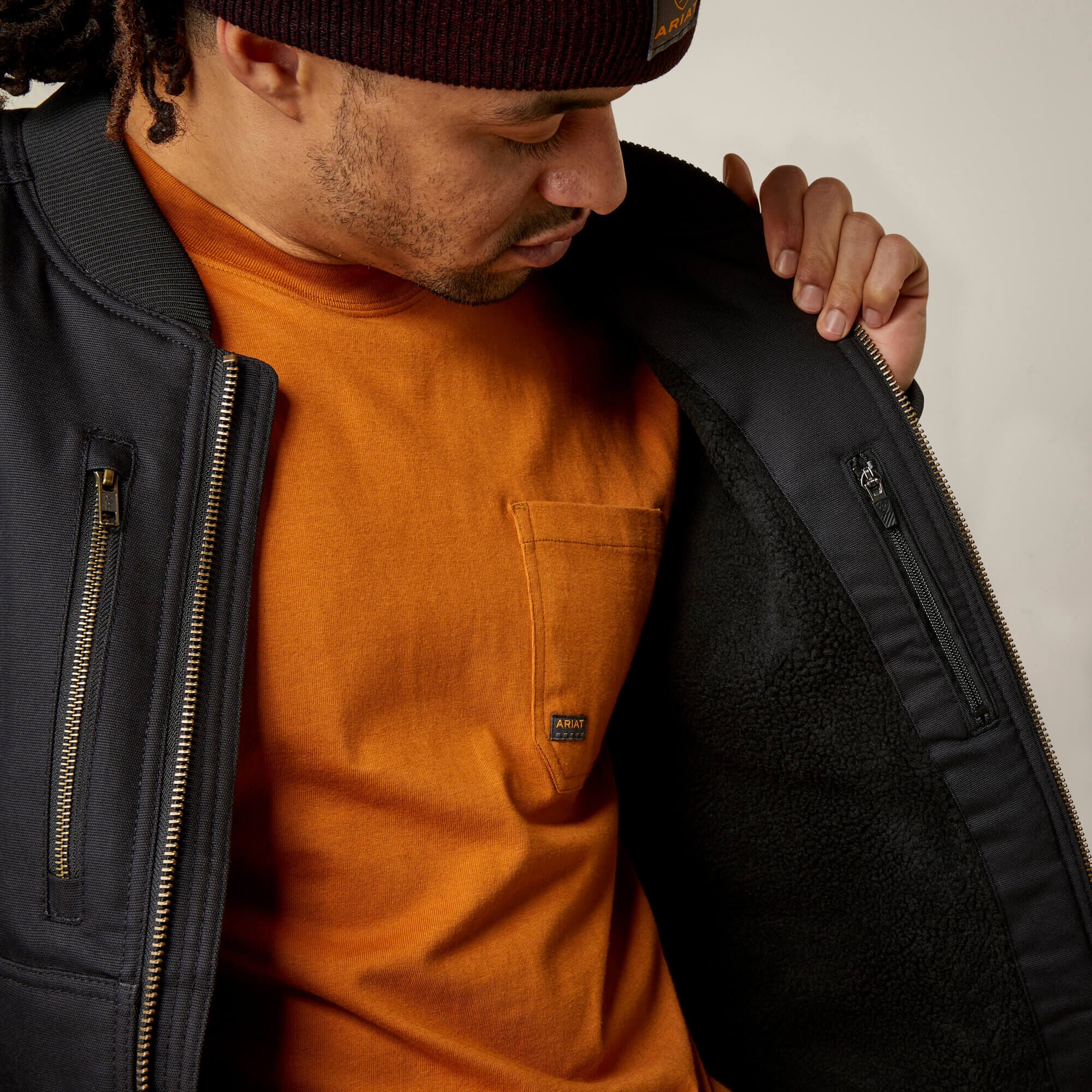 Rebar Stretch Canvas Bomber Jacket