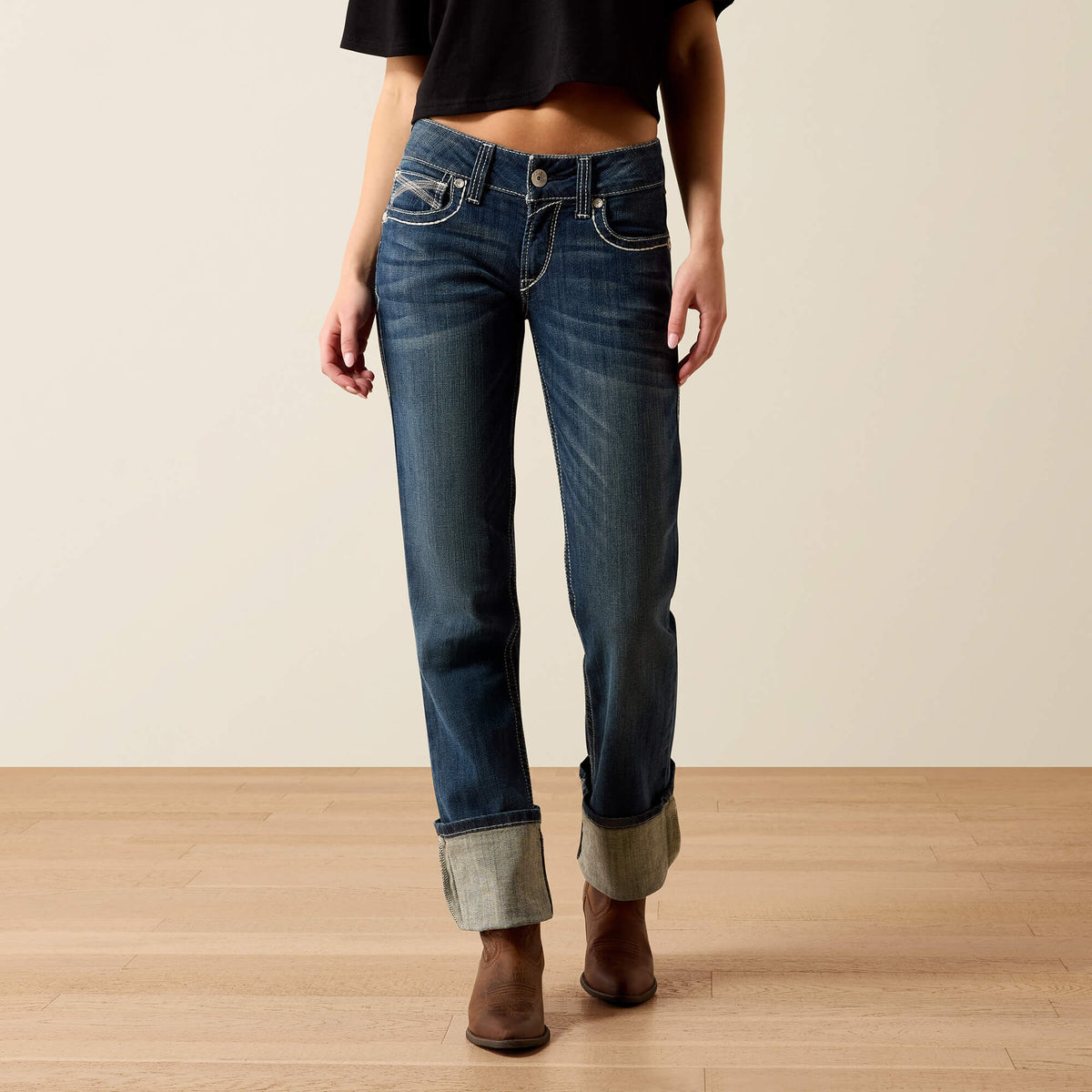 R.E.A.L. Mid Rise Stretch Ivy Stackable Straight Leg Jean