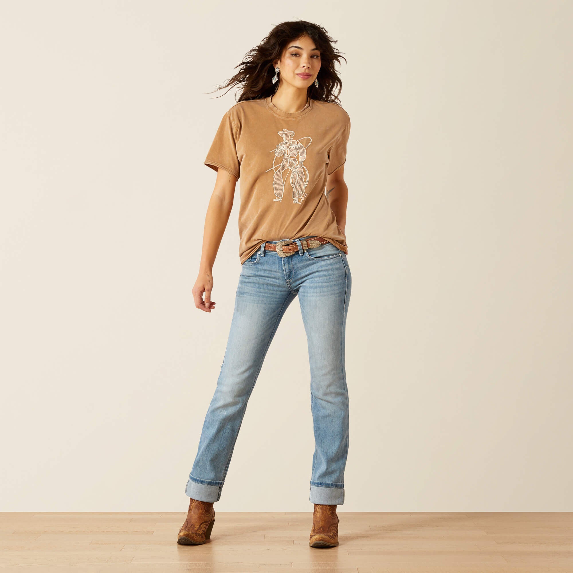 Mid Rise Alessia Straight Leg Jean