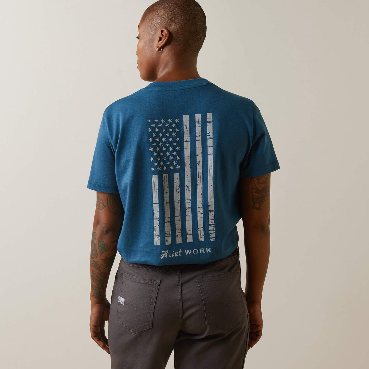 Rebar Cotton Strong American Flag Graphic T-Shirt