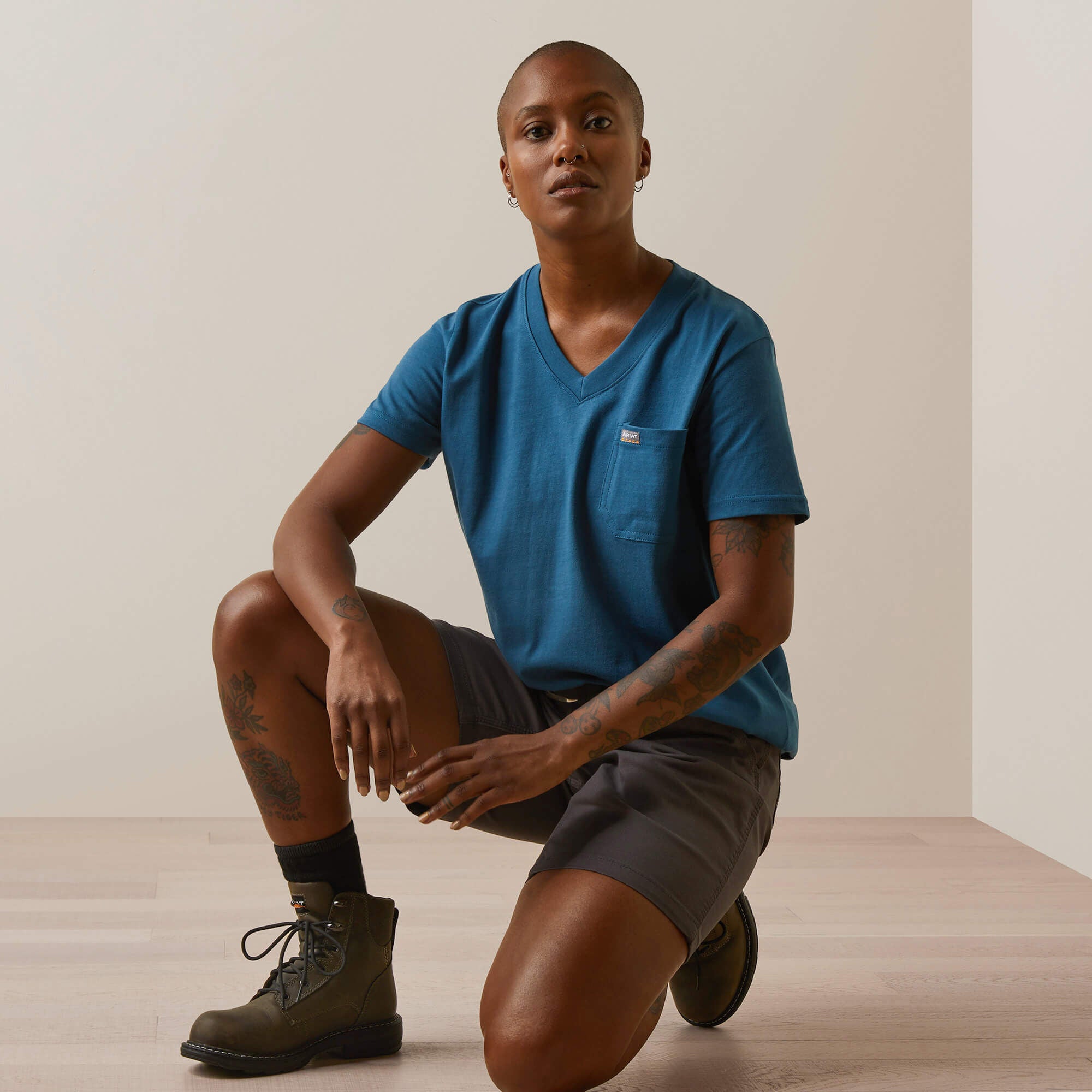 Rebar Cotton Strong American Flag Graphic T-Shirt