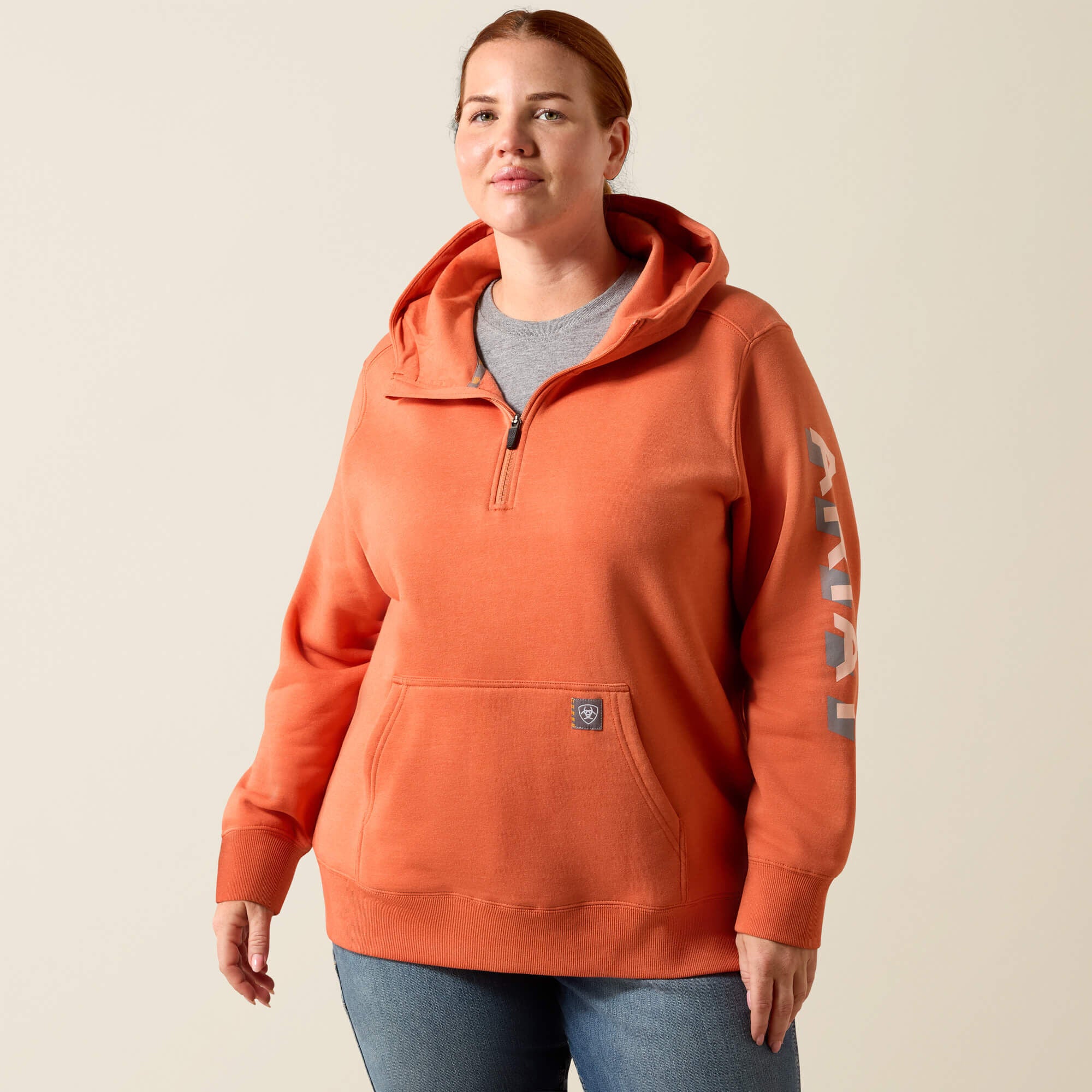 Rebar Lightweight Logo 1/2 Zip Hoodie