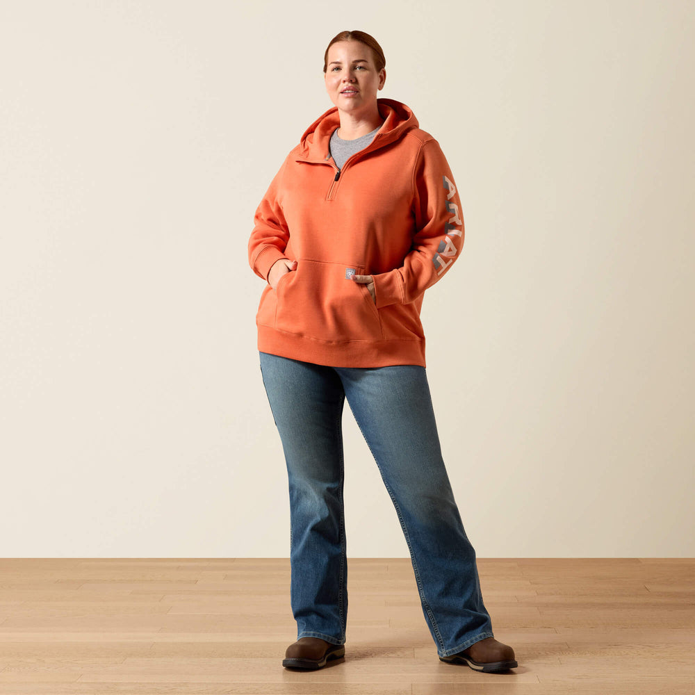 Rebar Lightweight Logo 1/2 Zip Hoodie