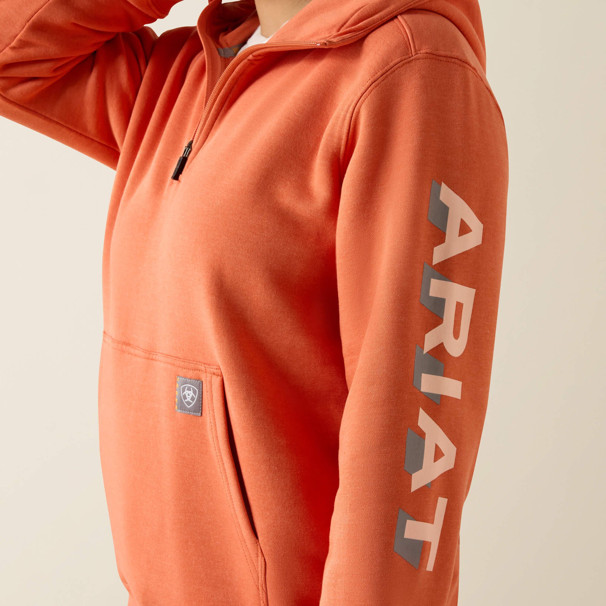Rebar Lightweight Logo 1/2 Zip Hoodie