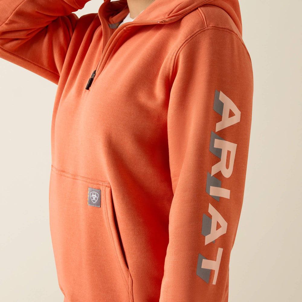 Rebar Lightweight Logo 1/2 Zip Hoodie