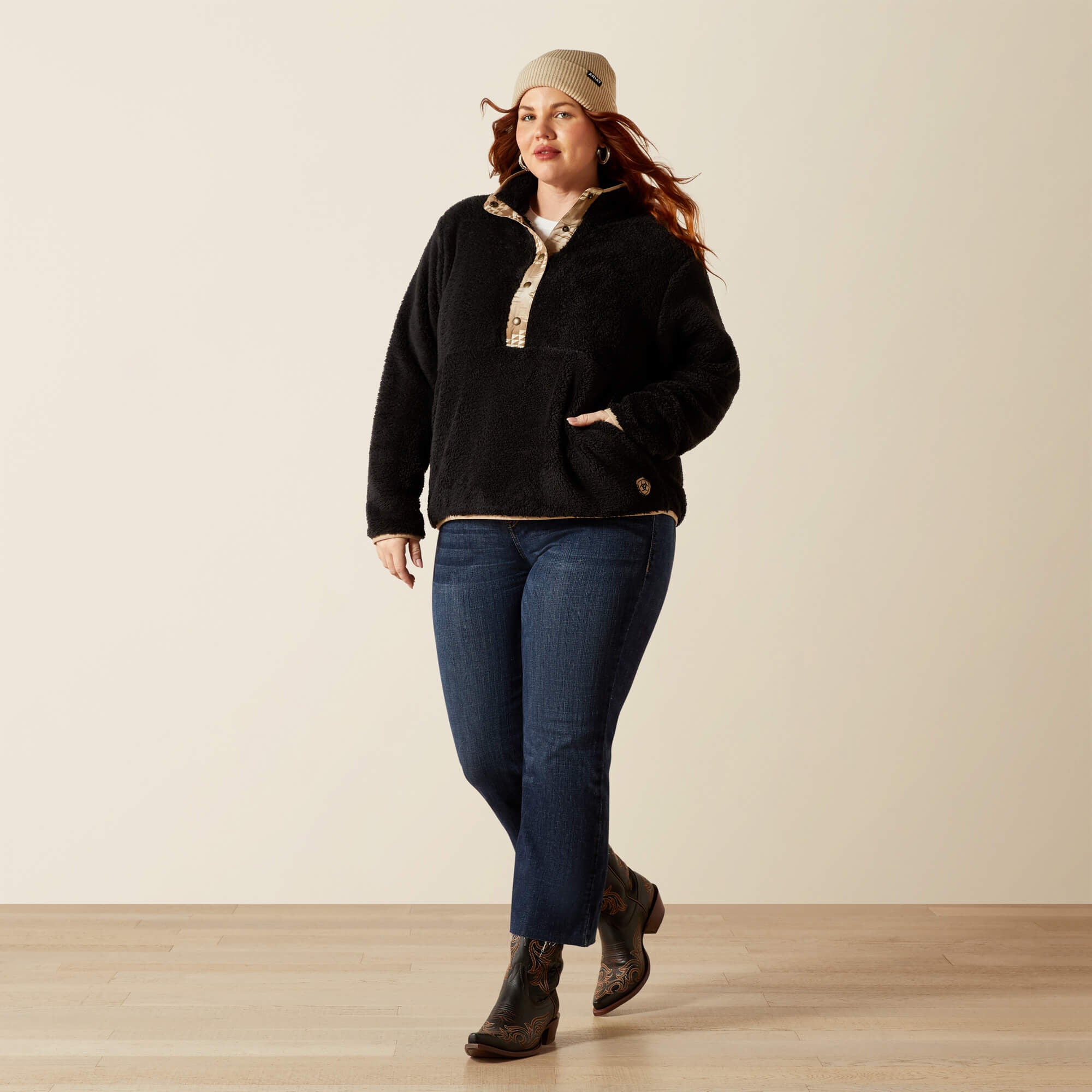 Berber Snap Front Sweatshirt