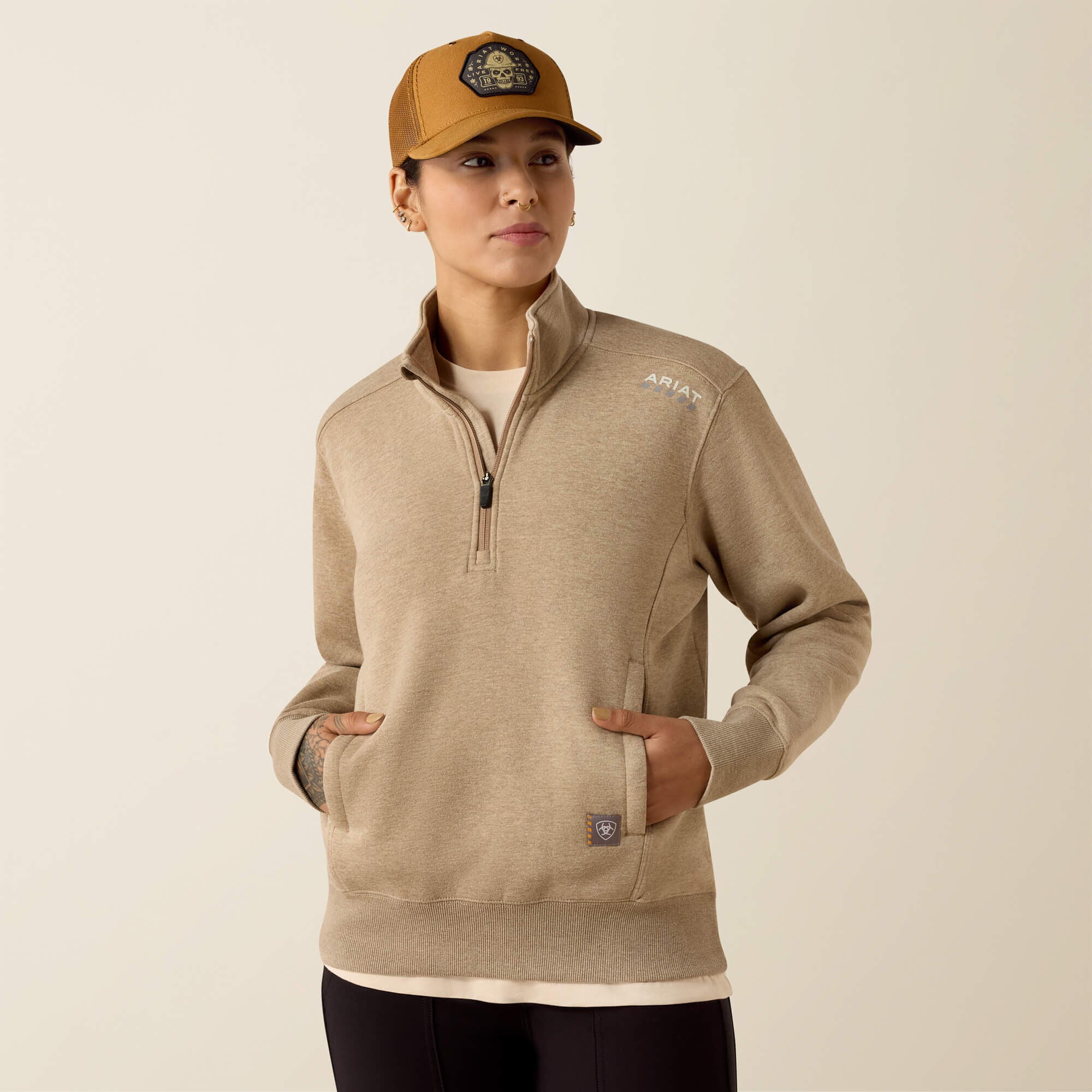 Rebar Lightweight Mock 1/2 Zip Sweatshirt