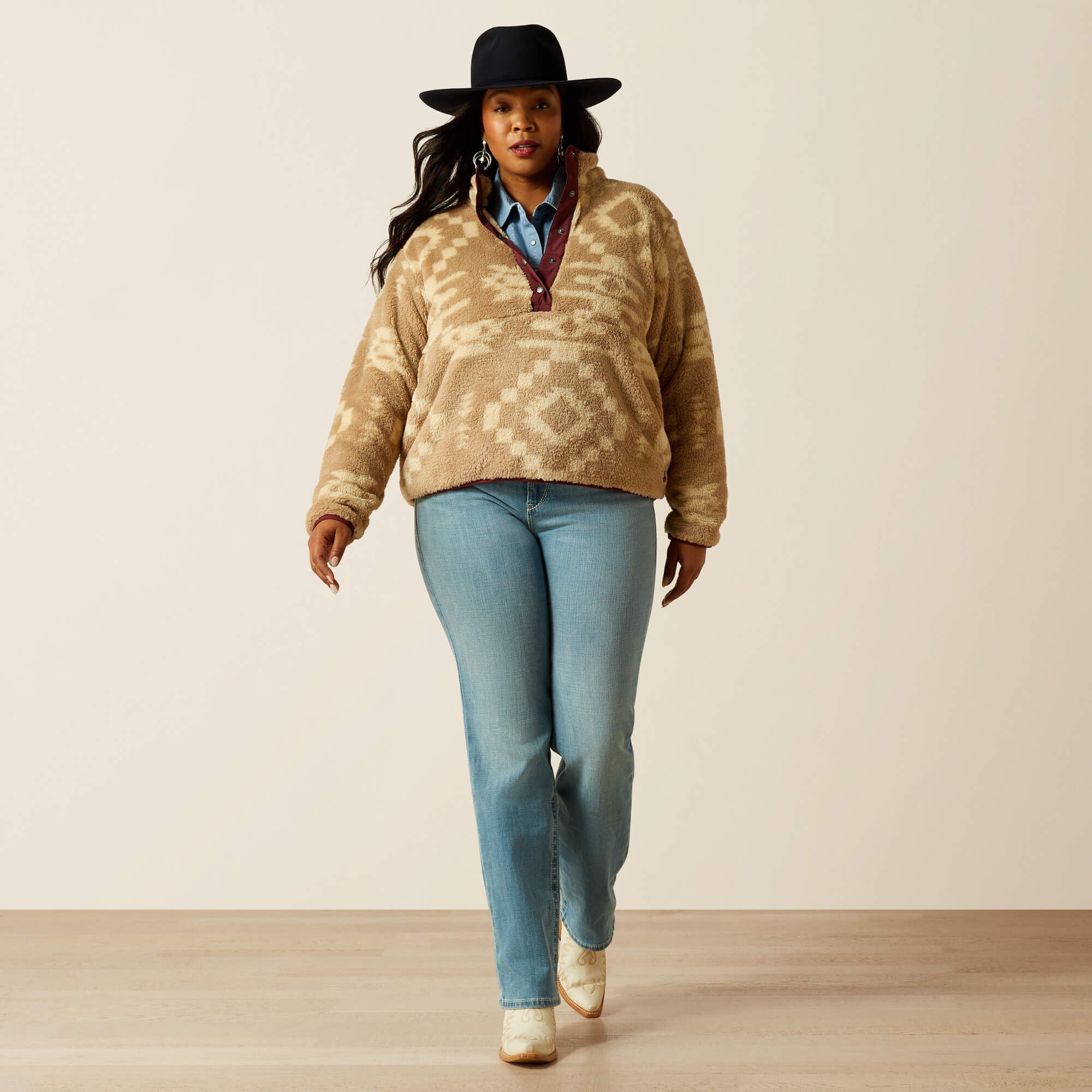 Berber Snap Front Sweatshirt