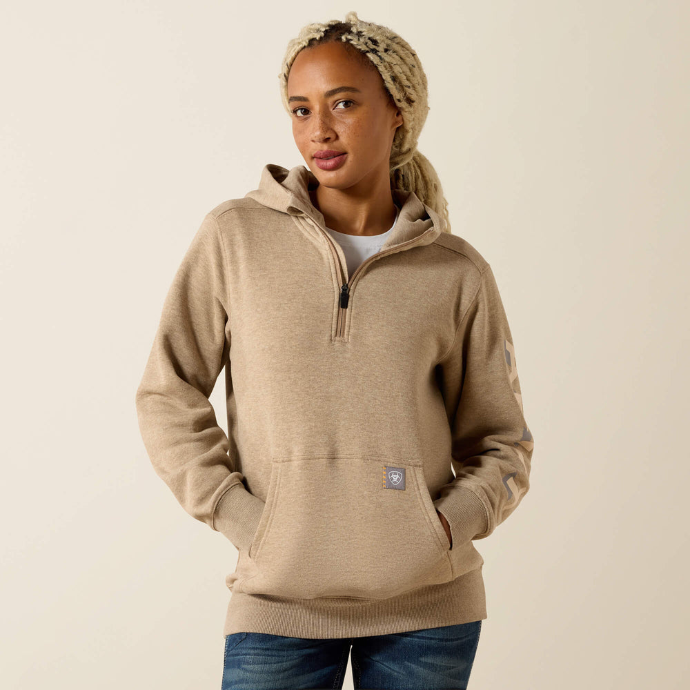 Rebar Lightweight Logo 1/2 Zip Hoodie