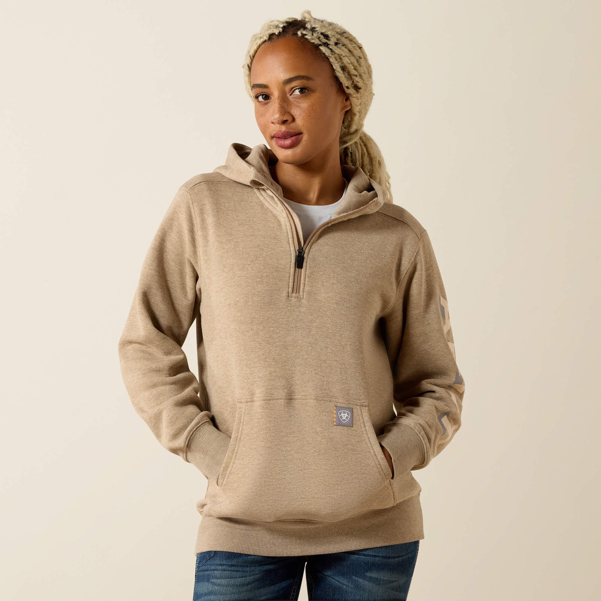Rebar Lightweight Logo 1/2 Zip Hoodie