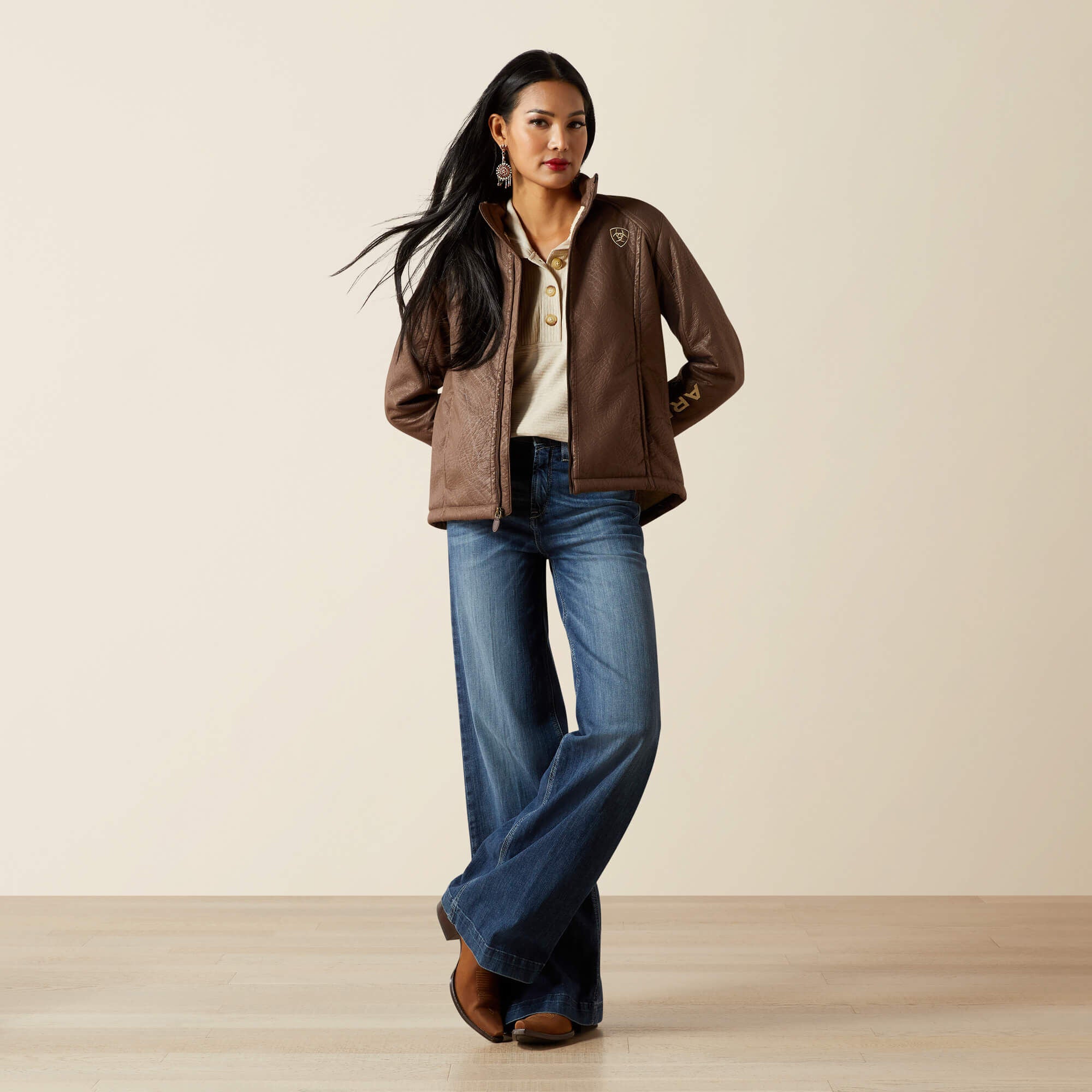 Ariat Logo Softshell Faux Leather Jacket