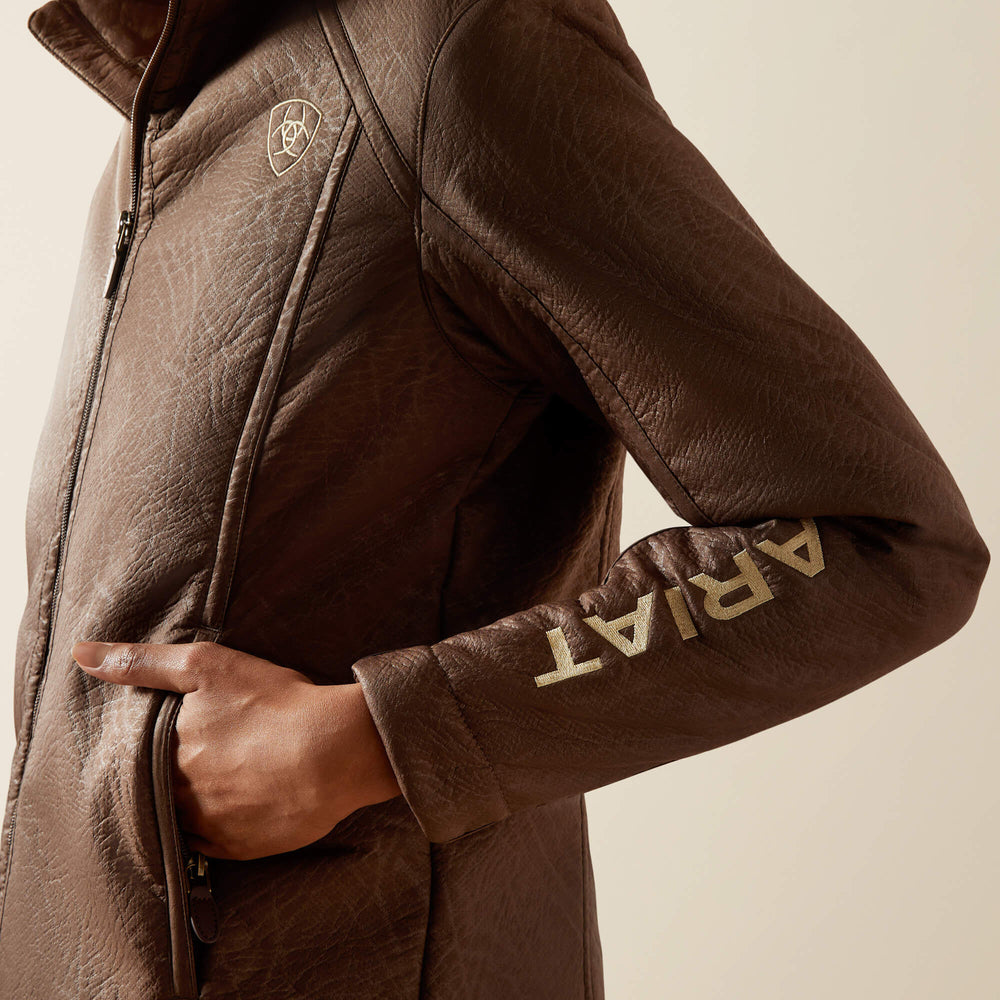 Ariat Logo Softshell Faux Leather Jacket