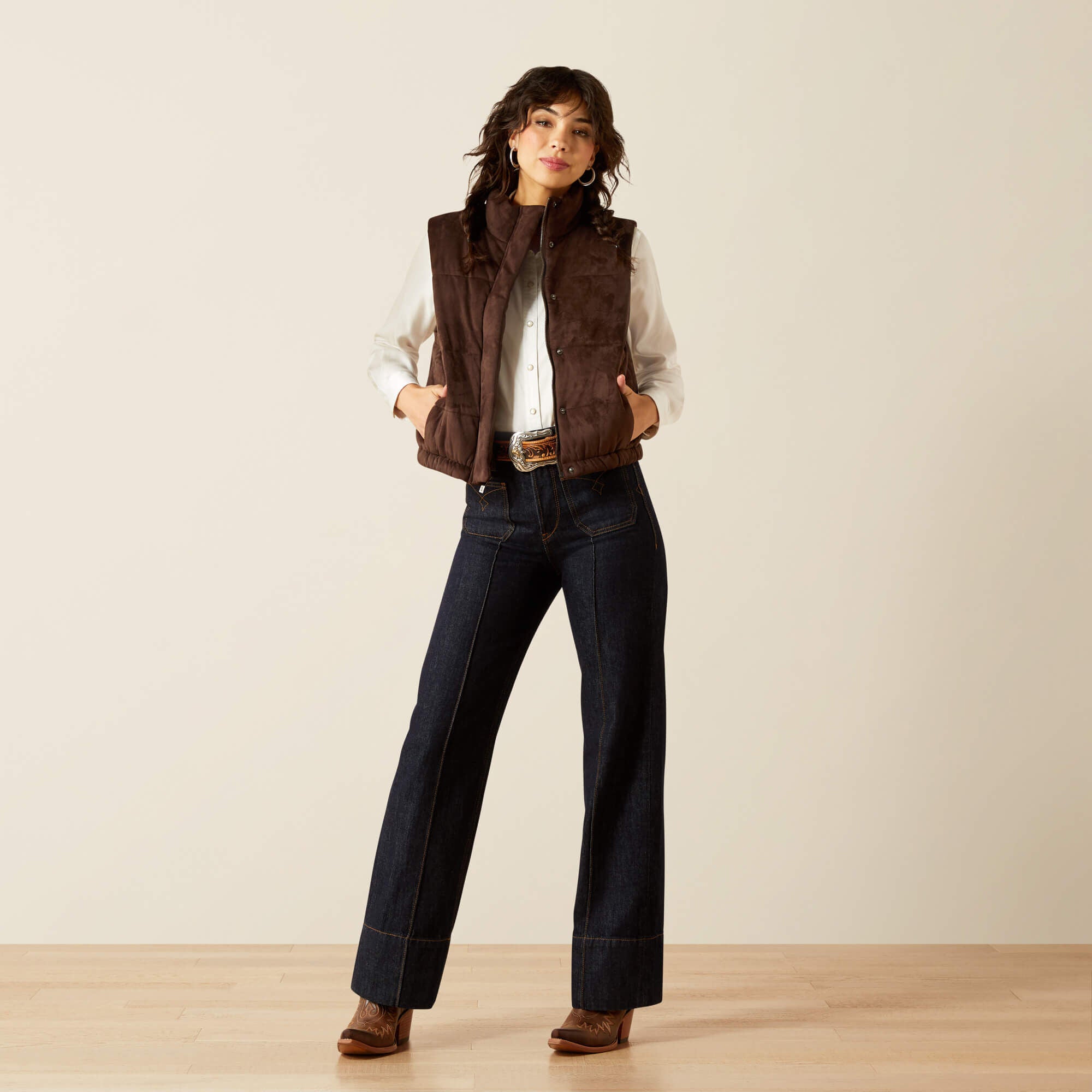 Swirls Faux Leather Vest