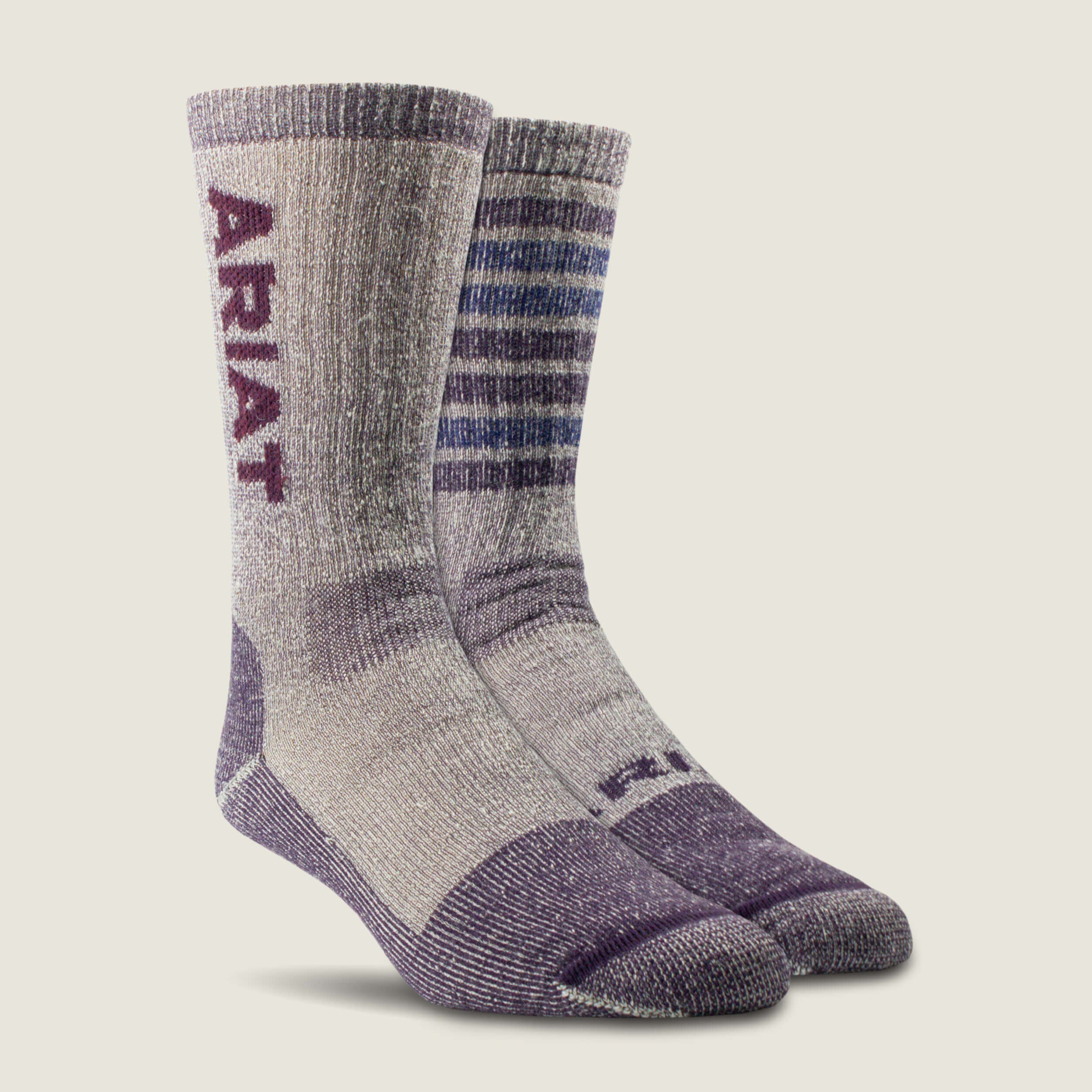 Midweight Merino Wool Blend Steel Toe Work Sock 2 Pair Multi Color Pack